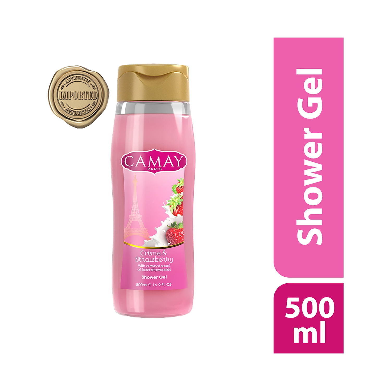 Camay | Camay Paris Creme & Strawberry Shower Gel with Natural Oils (500ml)
