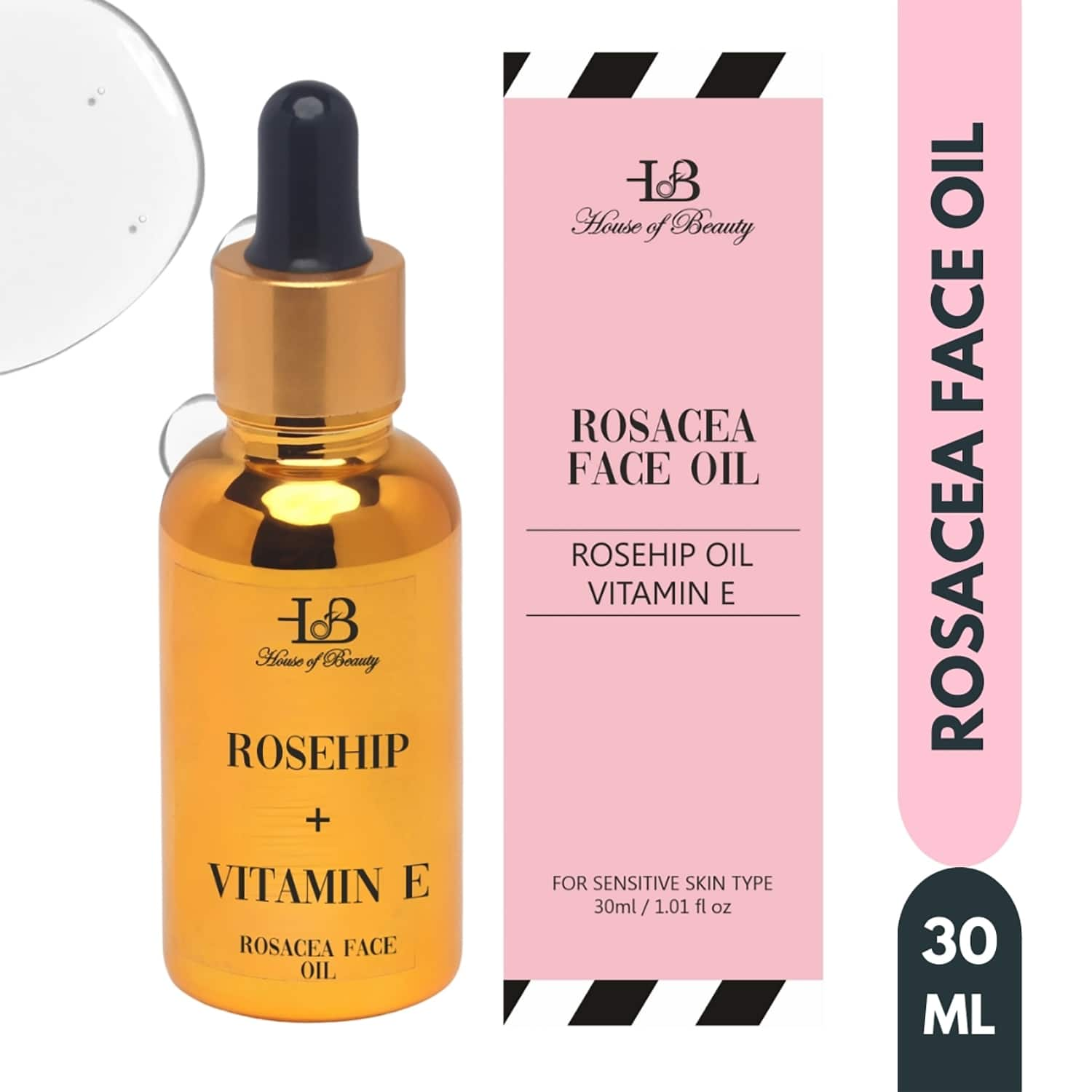 House of Beauty | House of Beauty Rosacea Oil-Itchy Inflamed Skin Gives Deep Soothing W/T Rosehip & Vit-E (30 ml)