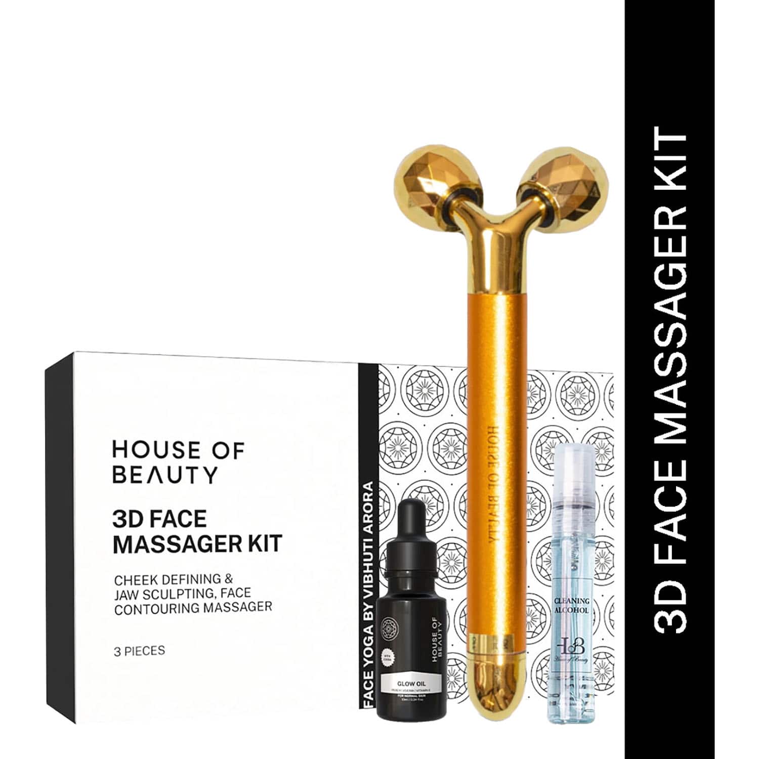 House of Beauty | House of Beauty 3D Face Massager Tool For Double Chin, Sculpts Jawline & Cheeks,Shapes Nose (3 Pcs)