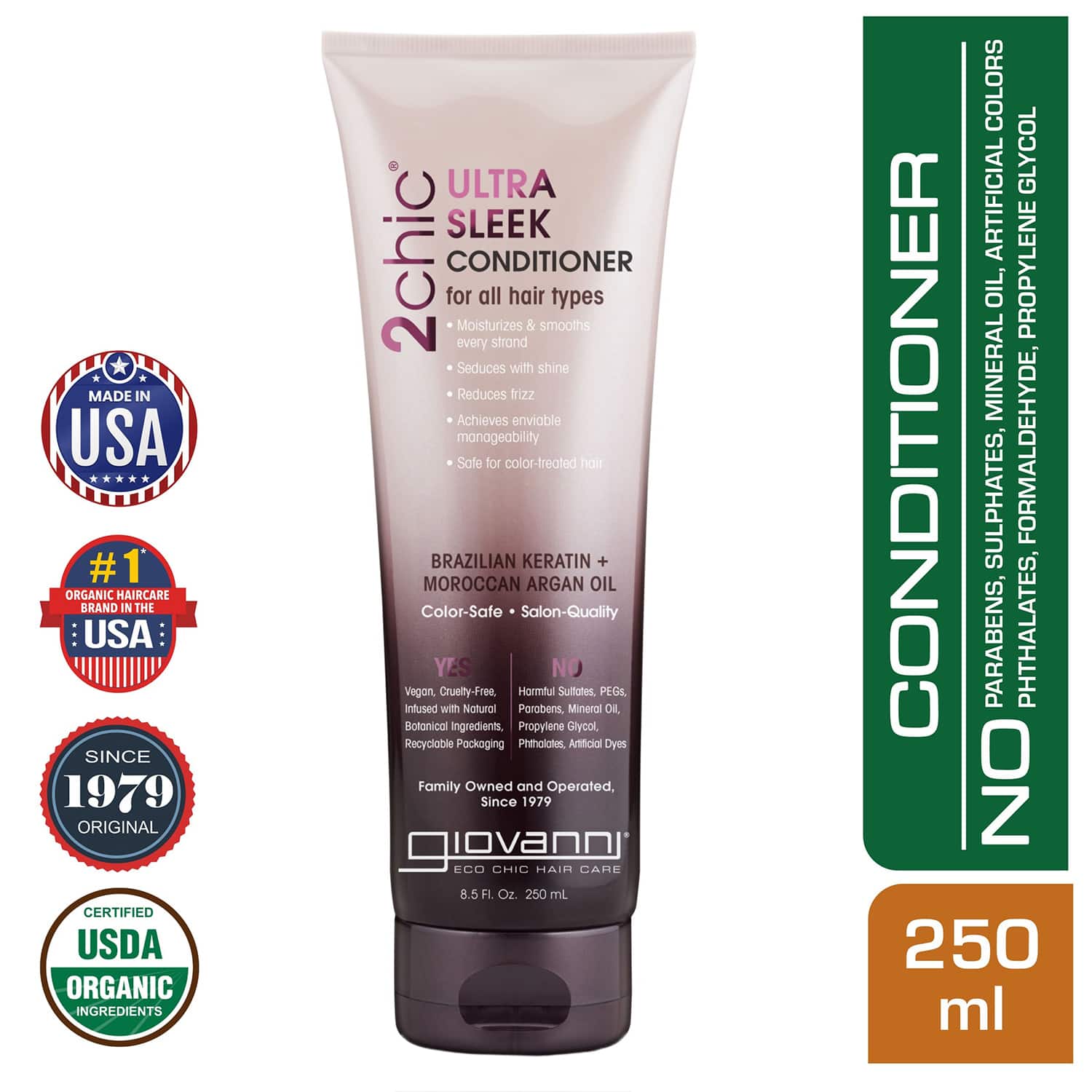 Giovanni | Giovanni Organic 2Chic Brazilian Keratin & Argan Oil Conditioner (250ml)