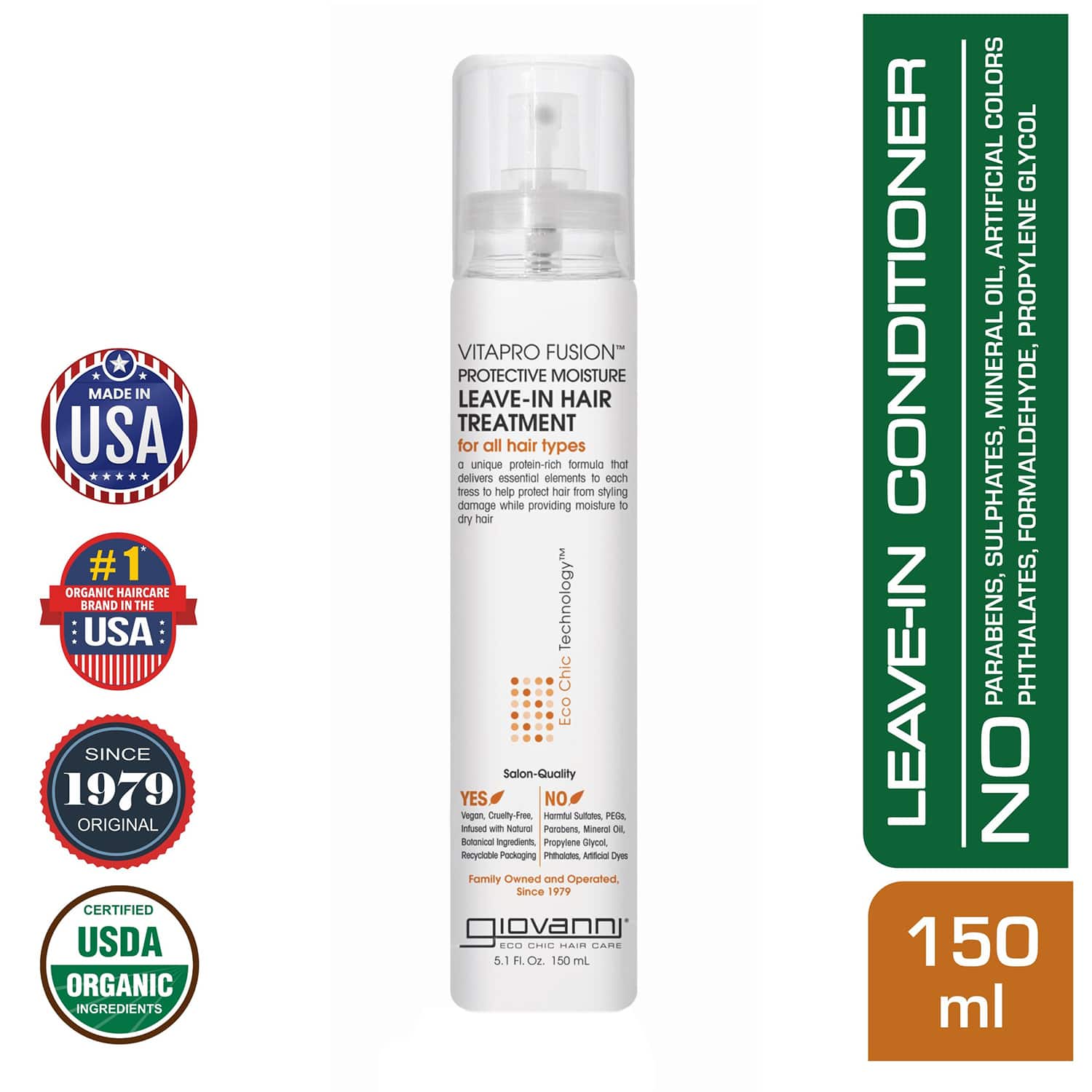 Giovanni | Giovanni Organic Vitapro Fusion Protective Moisture Leave - In Spray Hair Conditioner (150ml)