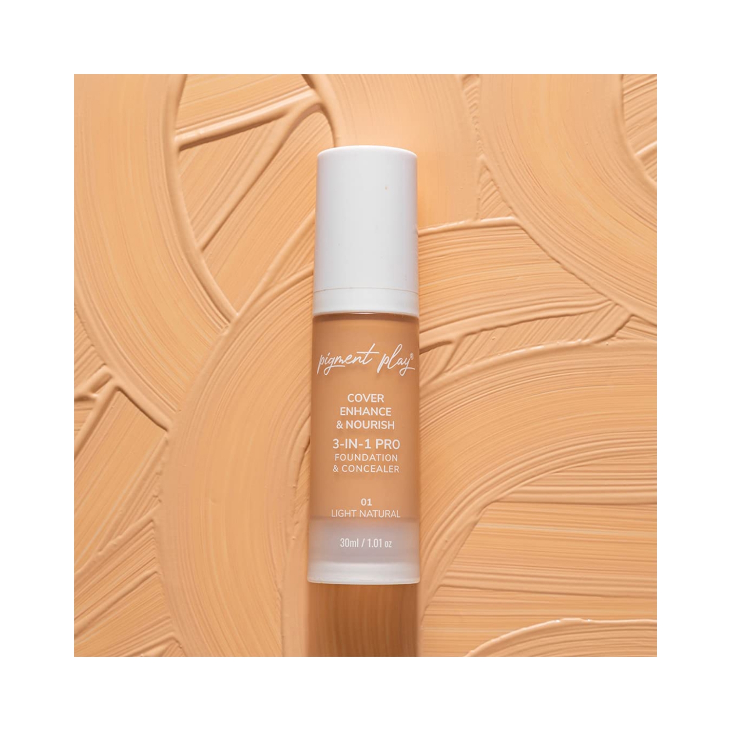 Pigment Play | Pigment Play 3-in-1 Cover + Enhance + Nourish Foundation & Concealer - 01 Light Natural (30ml)