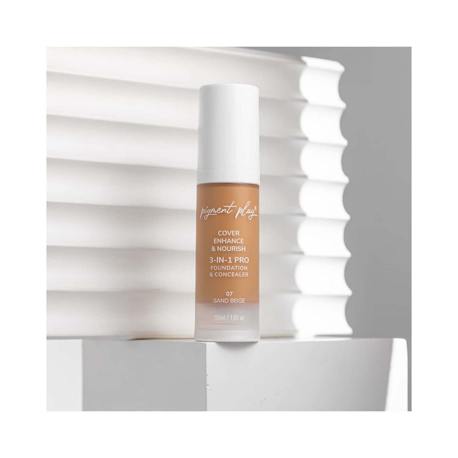 Pigment Play | Pigment Play 3-in-1 Cover + Enhance + Nourish Foundation & Concealer - 07 Sand Beige (30ml)