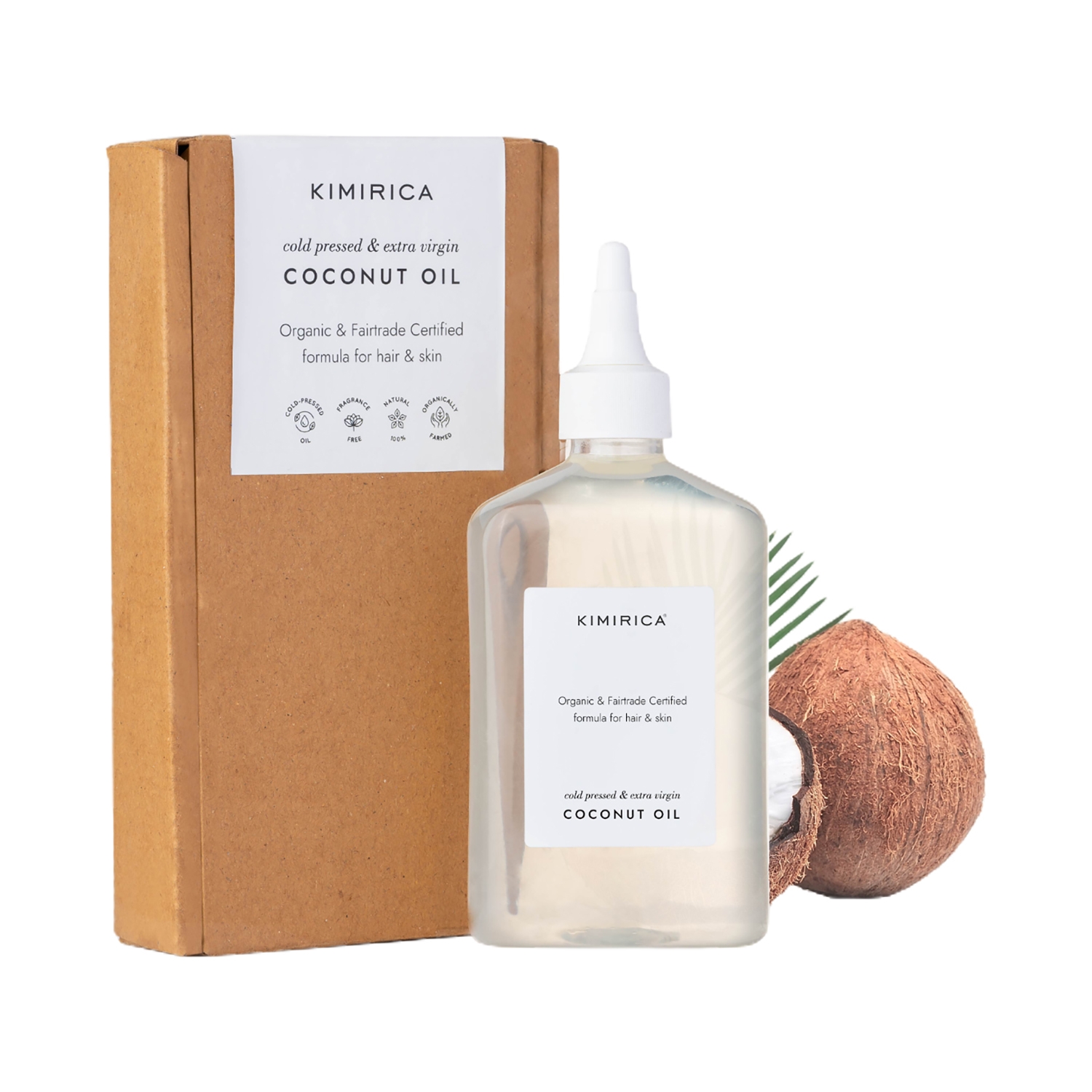 Kimirica | Kimirica 100% Pure Cold Pressed Coconut Oil for Hair & Skin Moisturizing & Nourishing (270 ml)