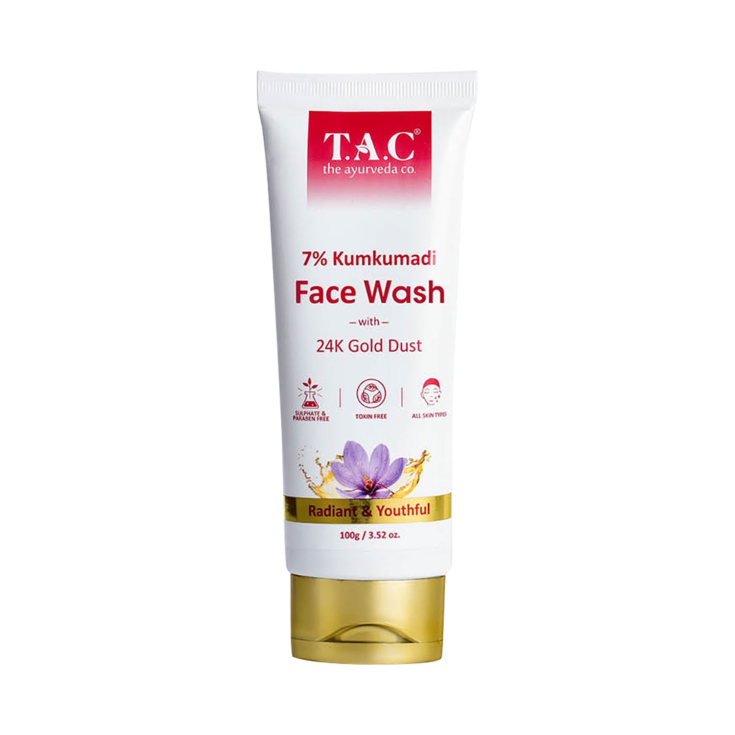 TAC - The Ayurveda Co. | TAC - The Ayurveda Co. 7% Kumkumadi Face Wash with 24K Gold Dust (100g)