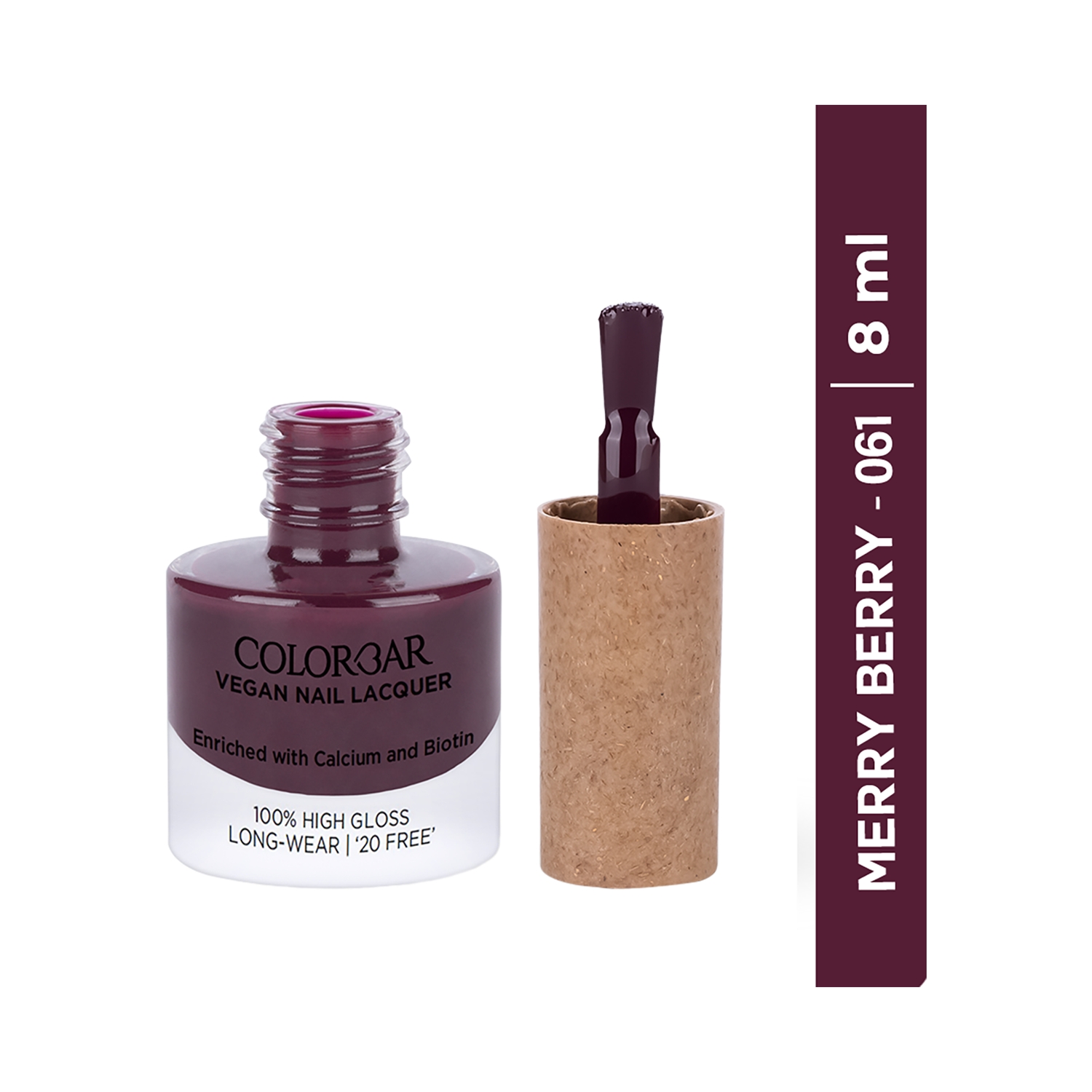 Colorbar Vegan Nail Lacquer - 061 Merry Berry (8ml)