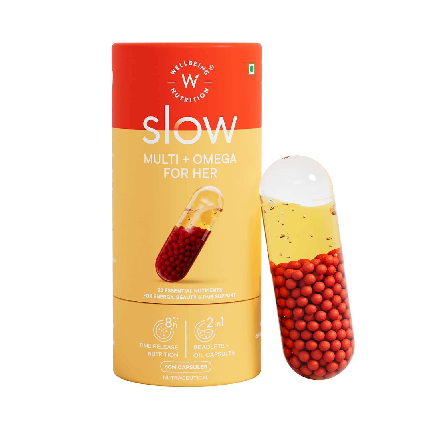 Wellbeing Nutrition | Wellbeing Nutrition Multi + Omega for Her Multivitamin Capsule for WomenVegan Omega-3 (60 Capsules)