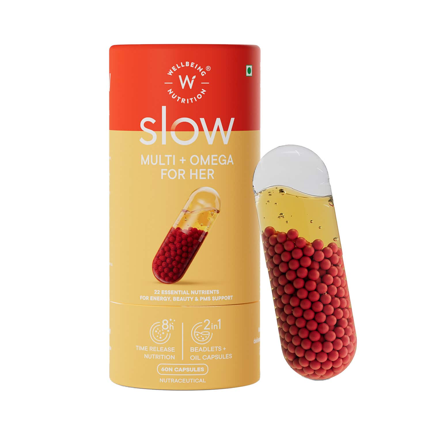 Wellbeing Nutrition | Wellbeing Nutrition Multi + Omega for Her Multivitamin Capsule for WomenVegan Omega-3 (60 Capsules)