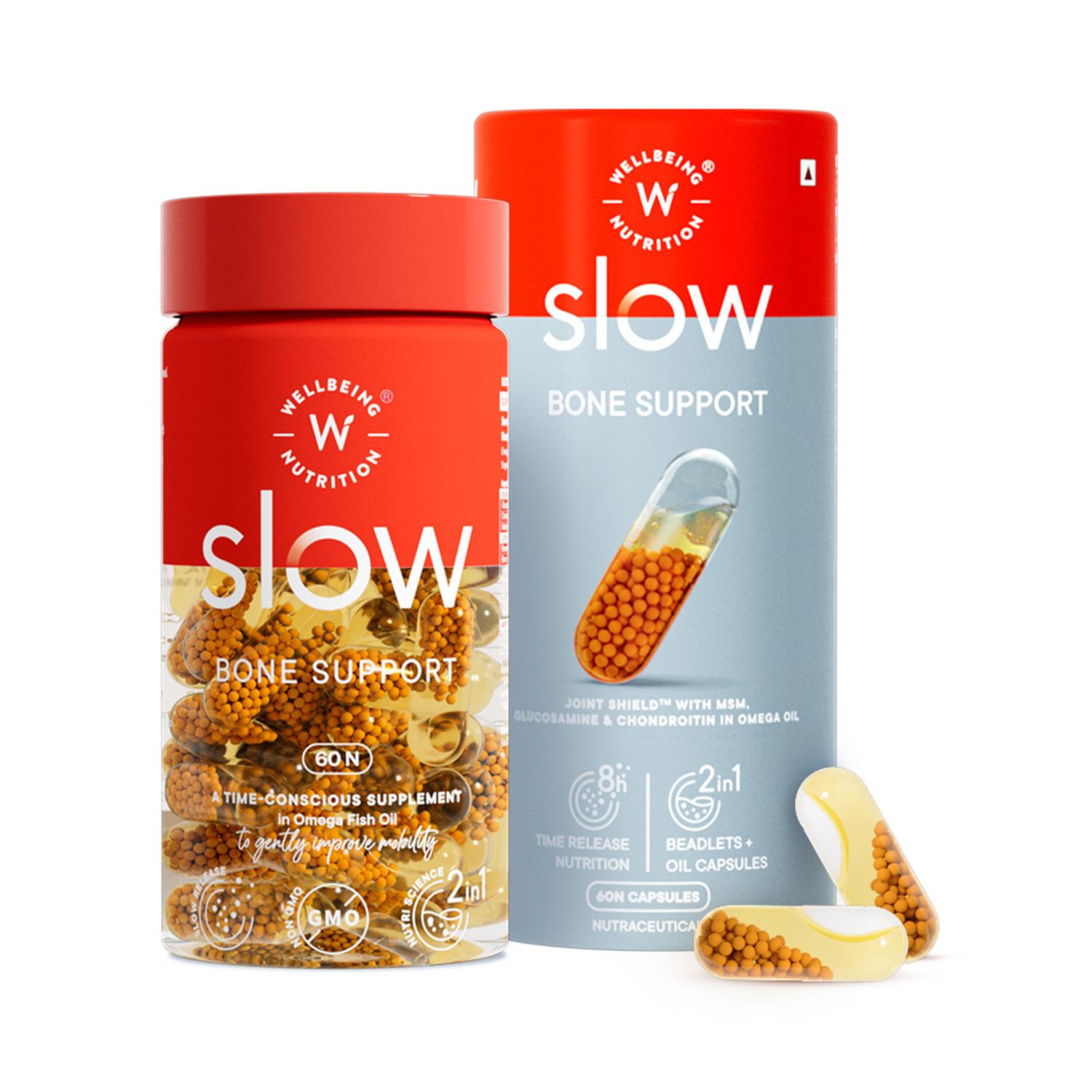 Wellbeing Nutrition | Wellbeing Nutrition Slow - Bone & Joint Support with Collagen, HLA and Resveratrol in MCT Oil