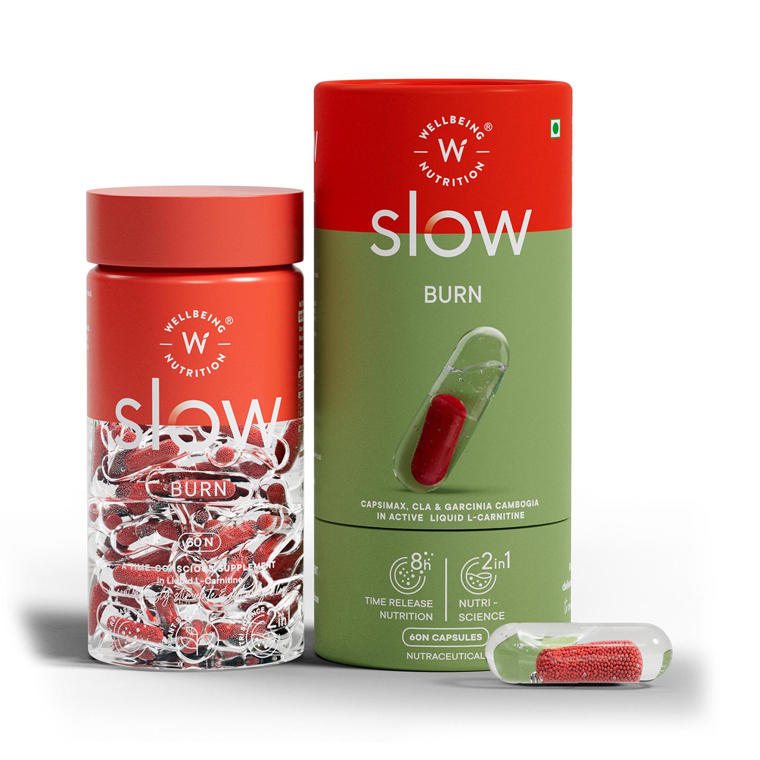 Wellbeing Nutrition | Wellbeing Nutrition Slow- Burn with Caffeine & Chromium in L-Carnitine for Wight Loss & Fat Burn