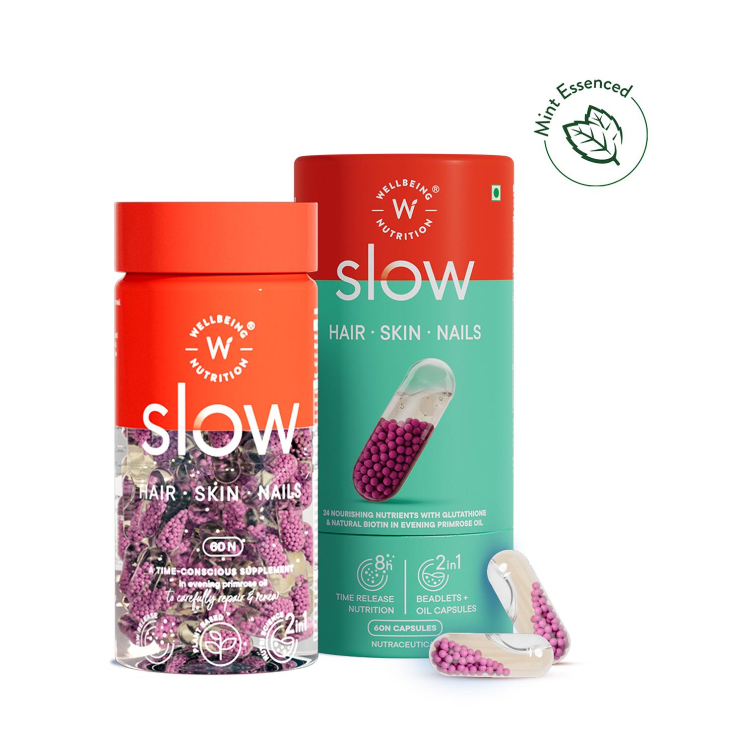 Wellbeing Nutrition | Wellbeing Nutrition Slow Hair, Skin & Nails with Collagen,HLA, for Skin Glow, Hair Growth & Repair