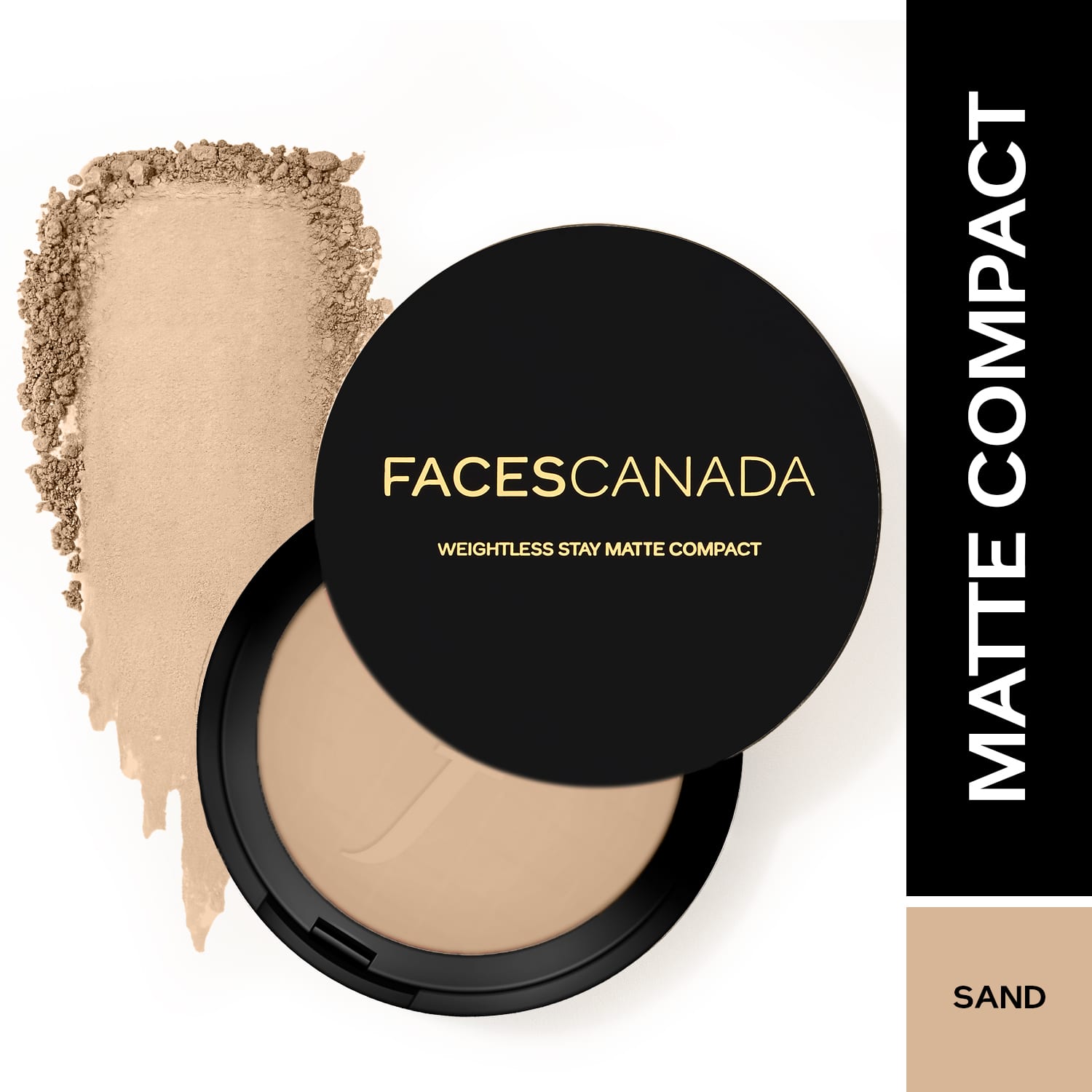 Faces Canada | Faces Canada Weightless Stay Matte Finish Compact Powder SPF 20 Non Oily Pressed Powder - Sand (9 g)