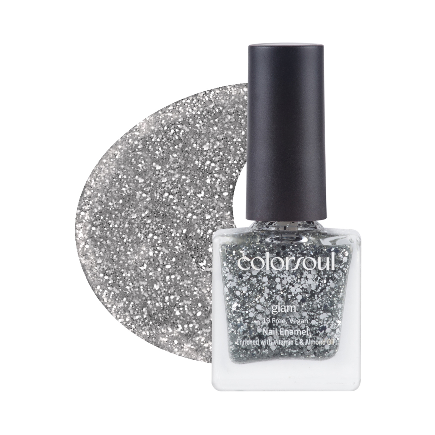Colorsoul Glam Nail Enamel - G10 Silver Sparkle (8ml)