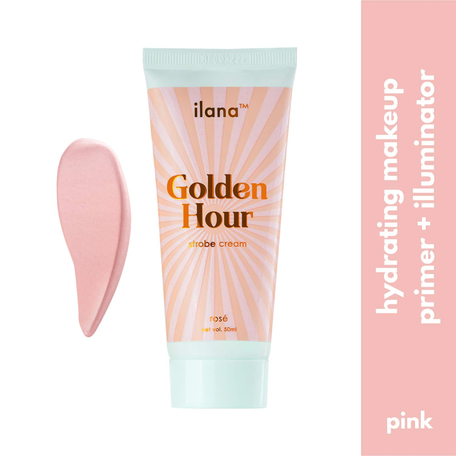 Ilana | Ilana Golden Hour Shimmering Makeup Primer + Strobe Cream - Rose Pink (50ml)