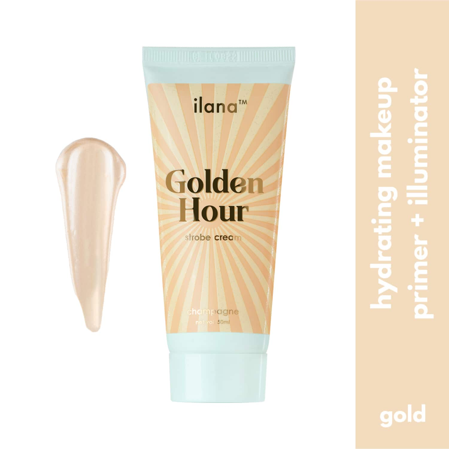 Ilana | Ilana Golden Hour Shimmering Makeup Primer + Strobe Cream - Champagne Gold (50ml)