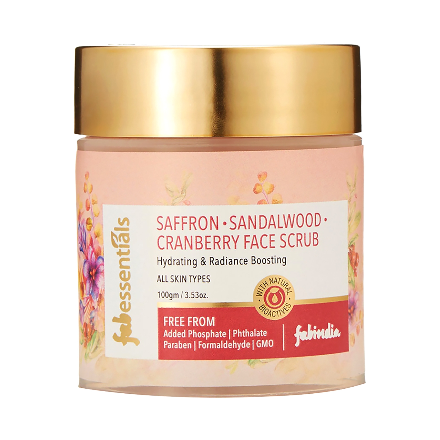Fabessentials by Fabindia | Fabessentials by Fabindia Saffron Sandalwood Cranberry Face Scrub (100g)