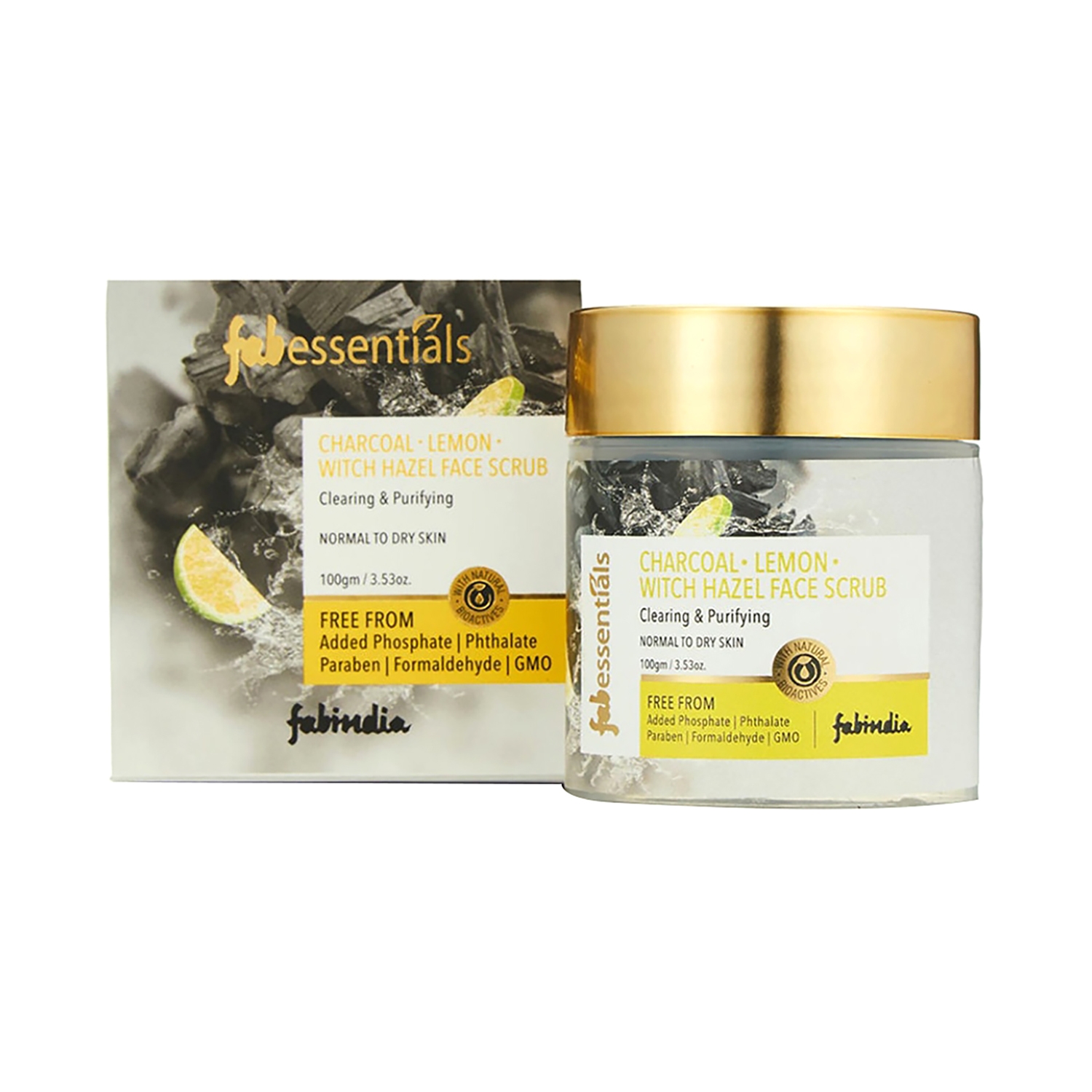 Fabessentials by Fabindia | Fabessentials by Fabindia Charcoal Lemon Witch Hazel Face Scrub (100g)