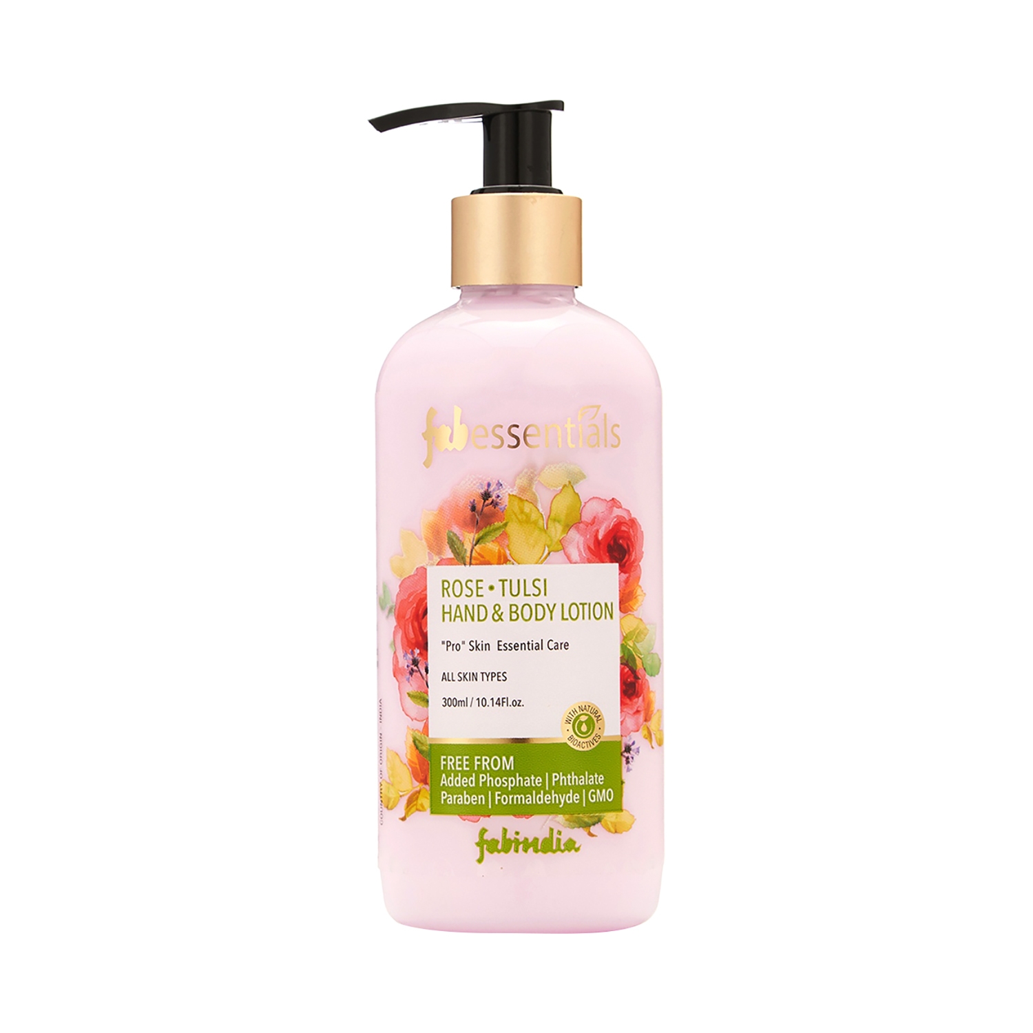 Fabessentials by Fabindia | Fabessentials by Fabindia Rose Tulsi Hand & Body Lotion (300ml)