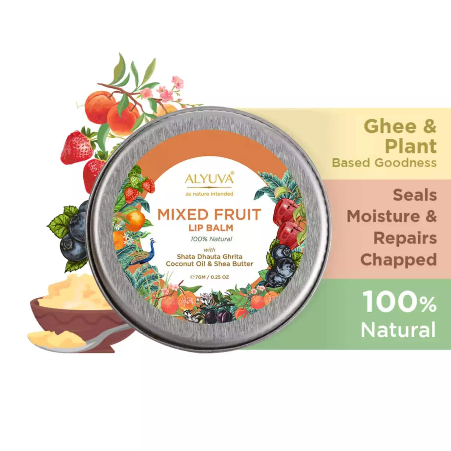 ALYUVA | ALYUVA Ghee Enriched Mixed Fruit Lip Balm (7g)