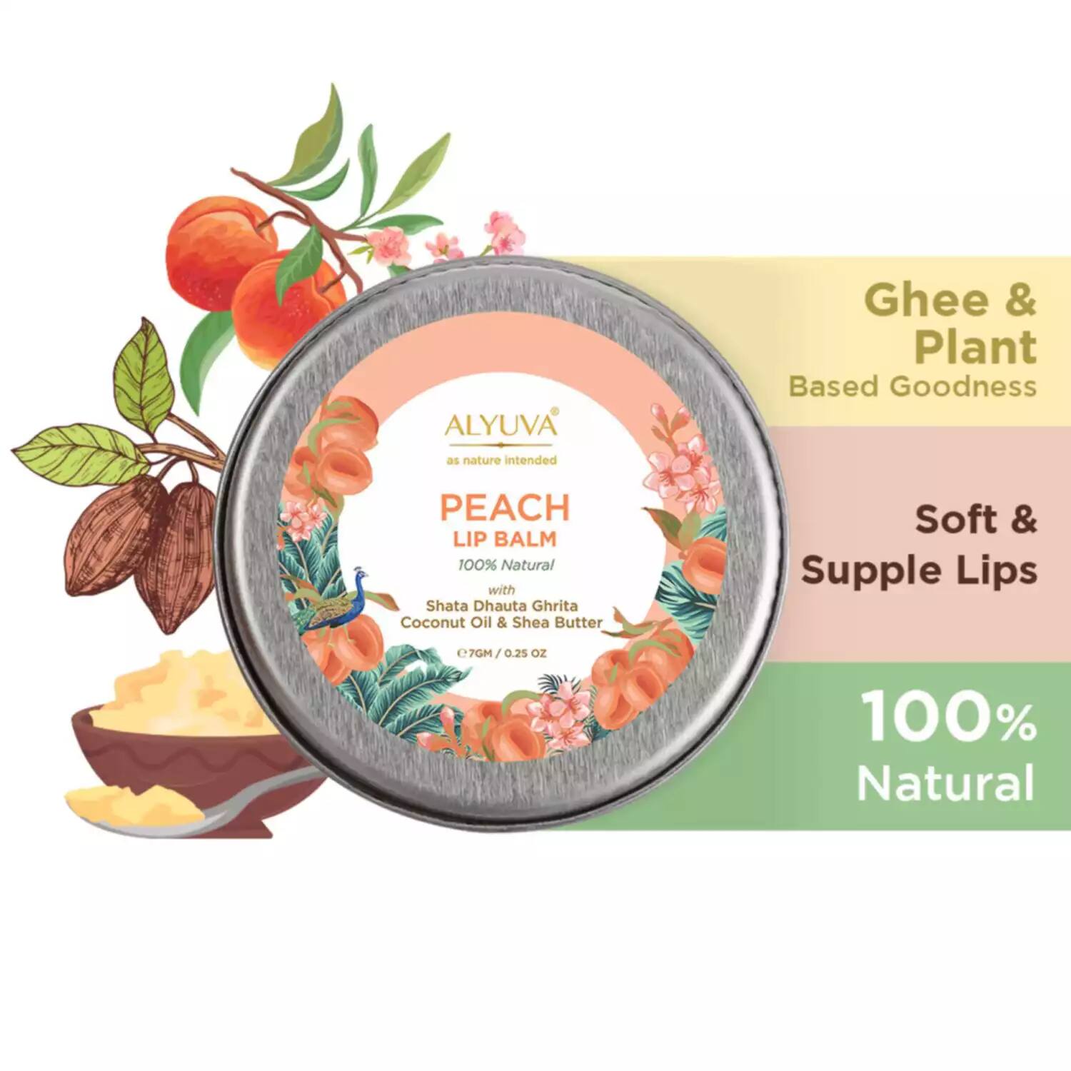 ALYUVA | ALYUVA Ghee Enriched Peach Lip Balm (7g)