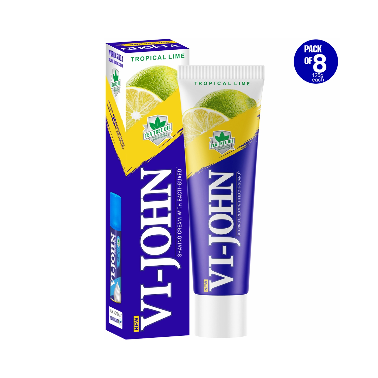 VI-JOHN | VI-JOHN Lime Bacti-Guard Shaving Cream (Pack of 8)