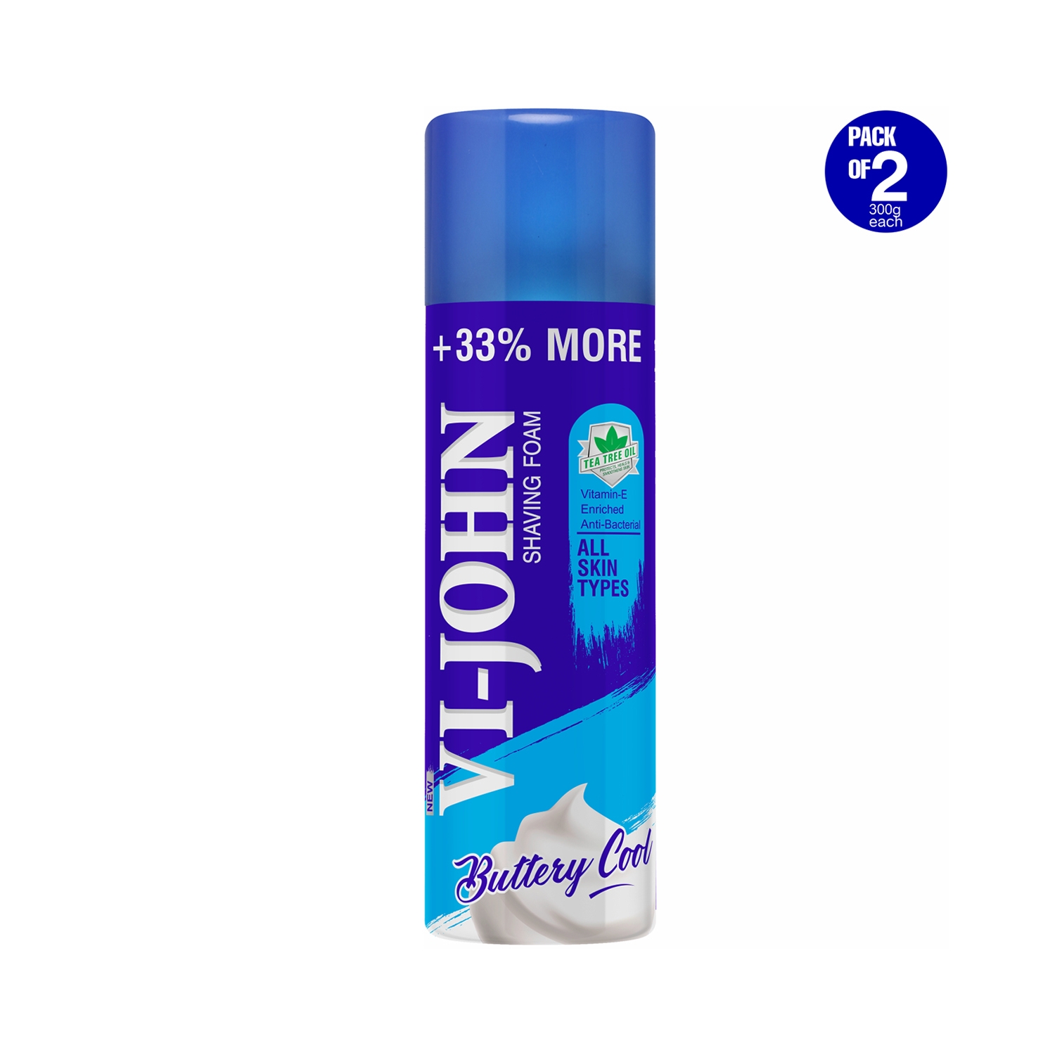 VI-JOHN | VI-JOHN Vitamin E Enriched Anti-Bacterial Shaving Foam (Pack Of 2) (300 ml)