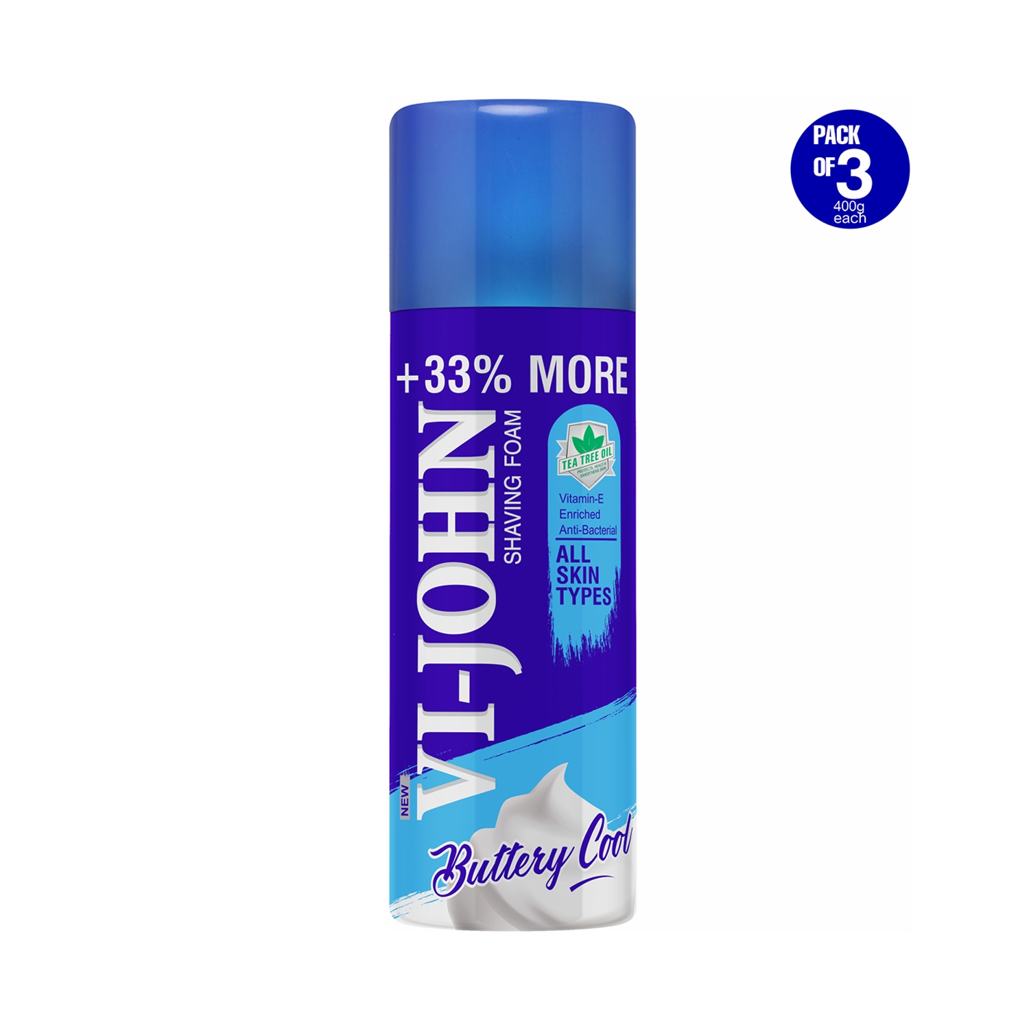 VI-JOHN | VI-JOHN Vitamin E Enriched Anti-Bacterial Shaving Foam (Pack of 3)