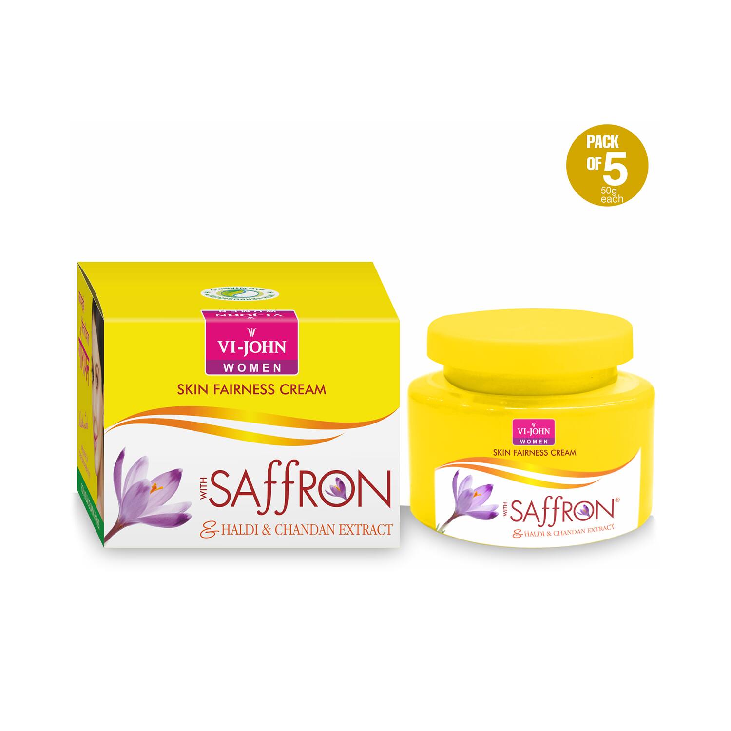 VI-JOHN | VI-JOHN Saffron Haldi & Chandan Extract Skin Fairness Cream (Pack of 5)