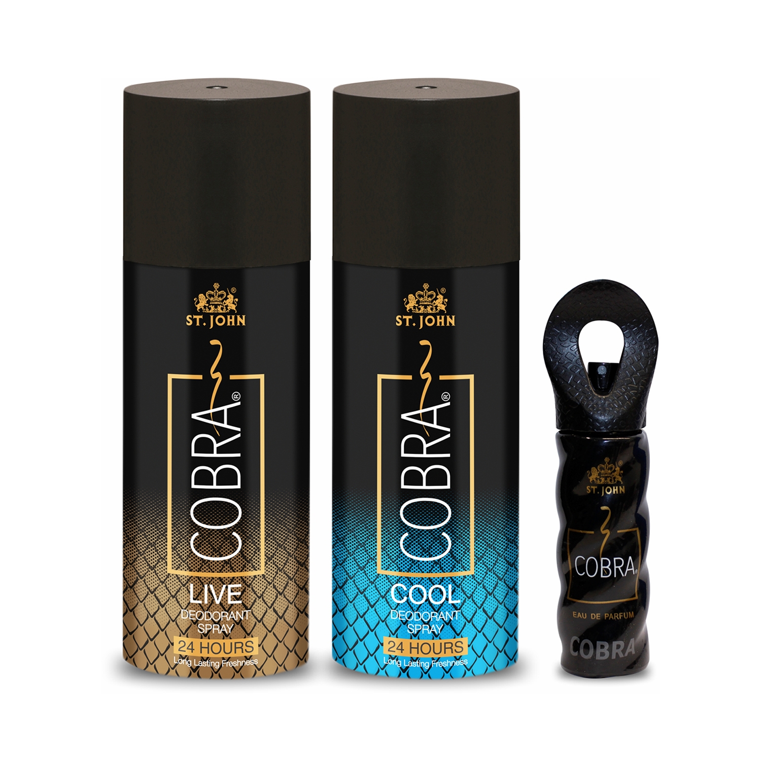 ST.JOHN Cobra Cool, Live Limited Edition Deodorant Spray & Cobra Eau De Parfum (3 Pcs)