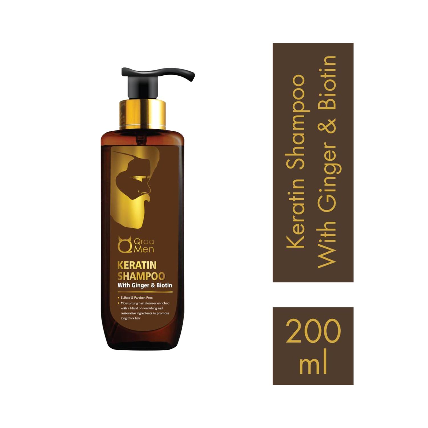 Qraamen | Qraamen Men Keratin Shampoo with Ginger and Biotin (200 ml)