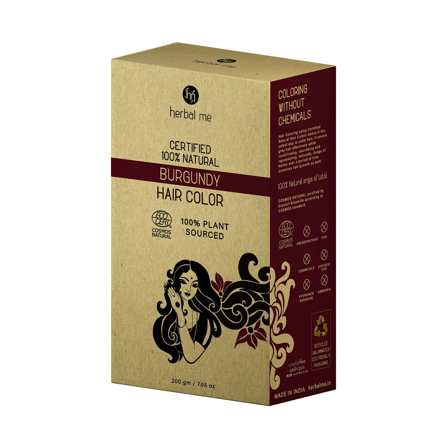 Herbal Me | Herbal Me Certified Natural Henna Hair Color - Burgundy (200g)