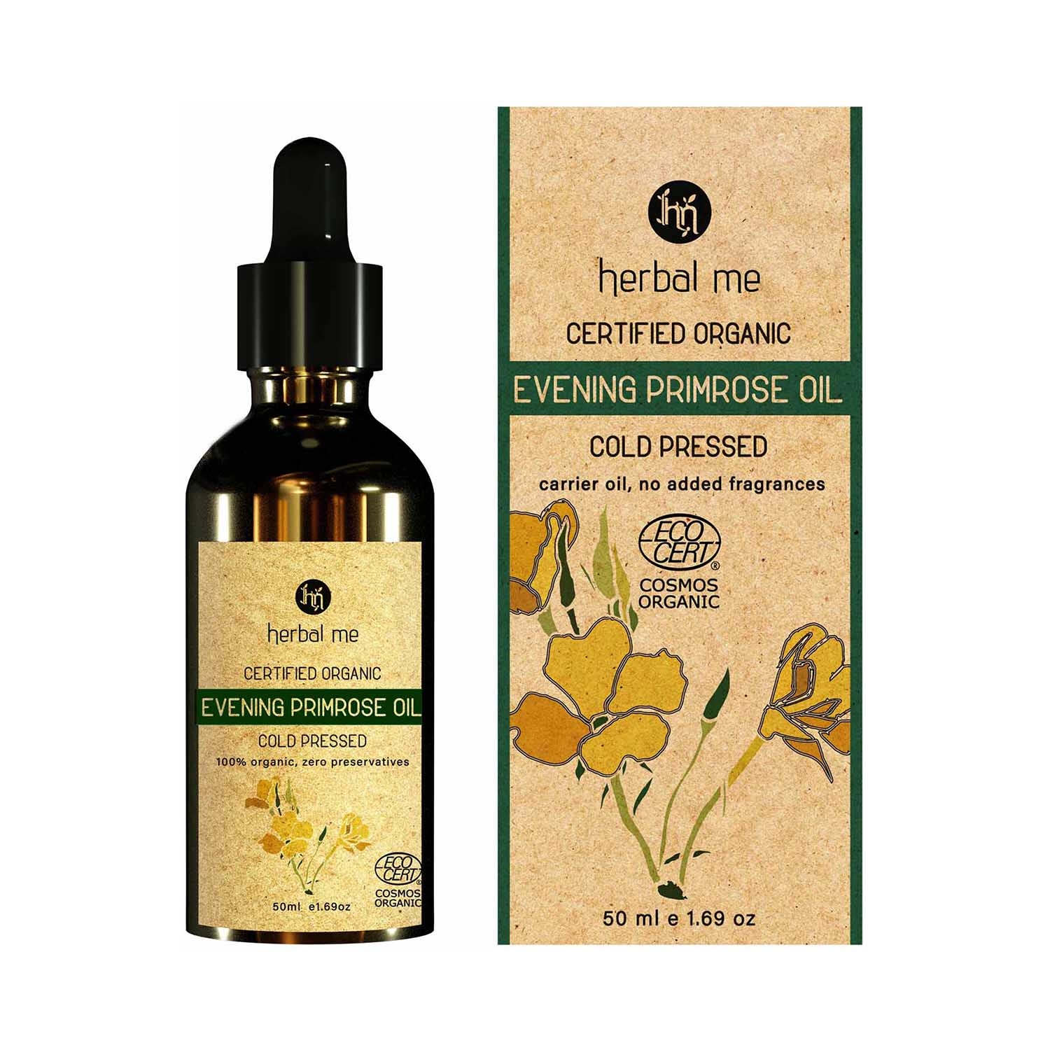 Herbal Me | Herbal Me 100% Organic Cold Pressed Evening Primrose Oil (50ml)