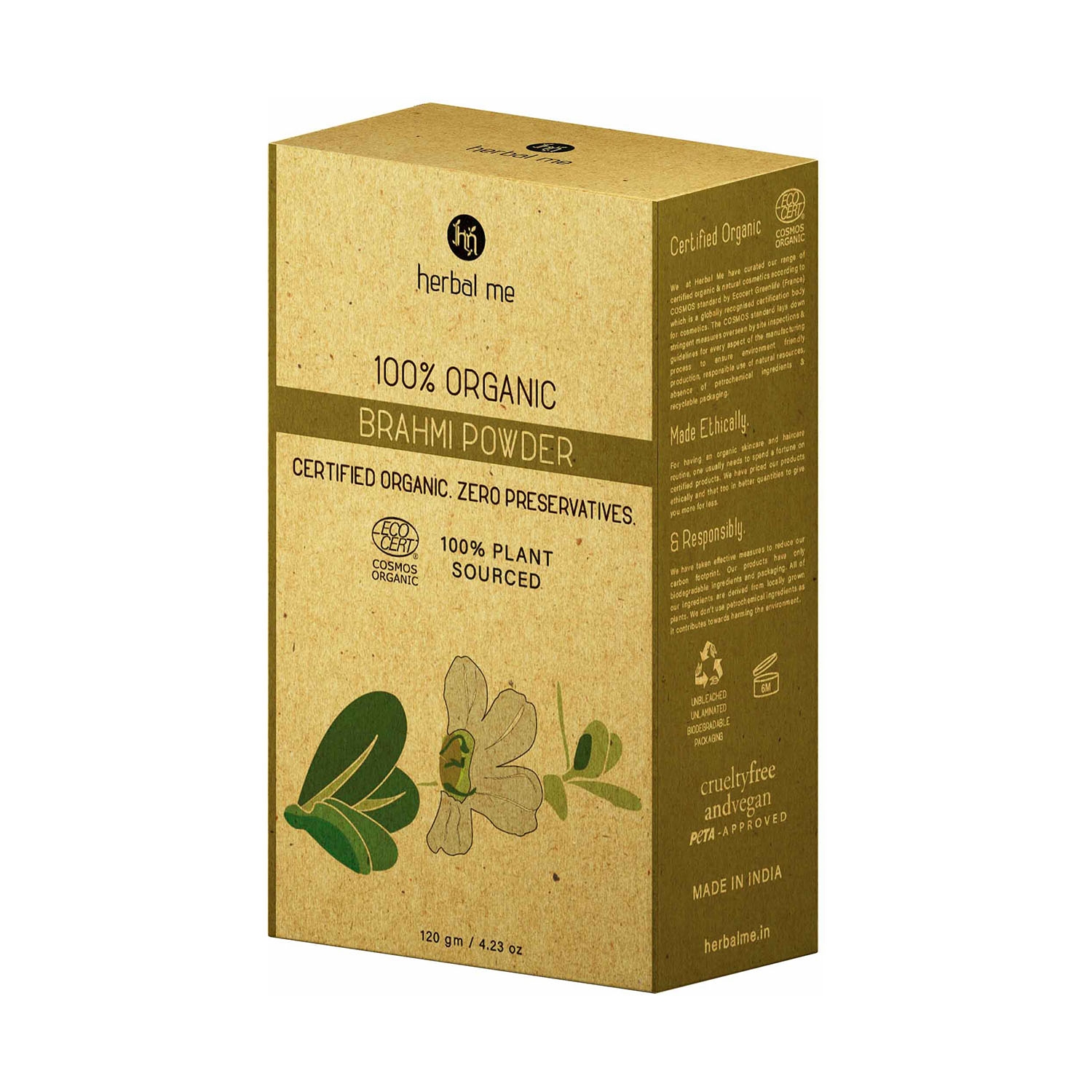 Herbal Me 100% Organic Brahmi Powder (120g)