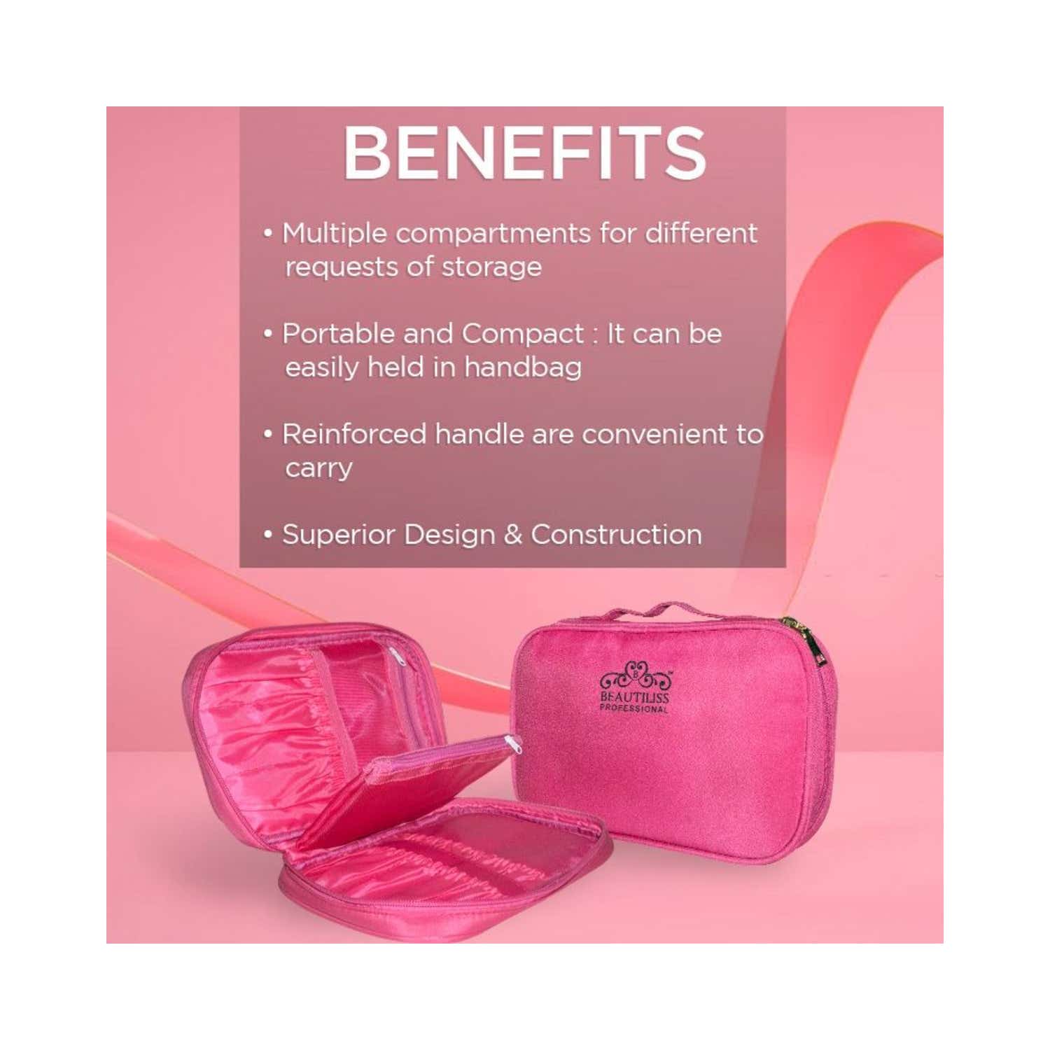 Buy Beautiliss Professional Cosmetic Makeup Pouch Online at Best - Main Image