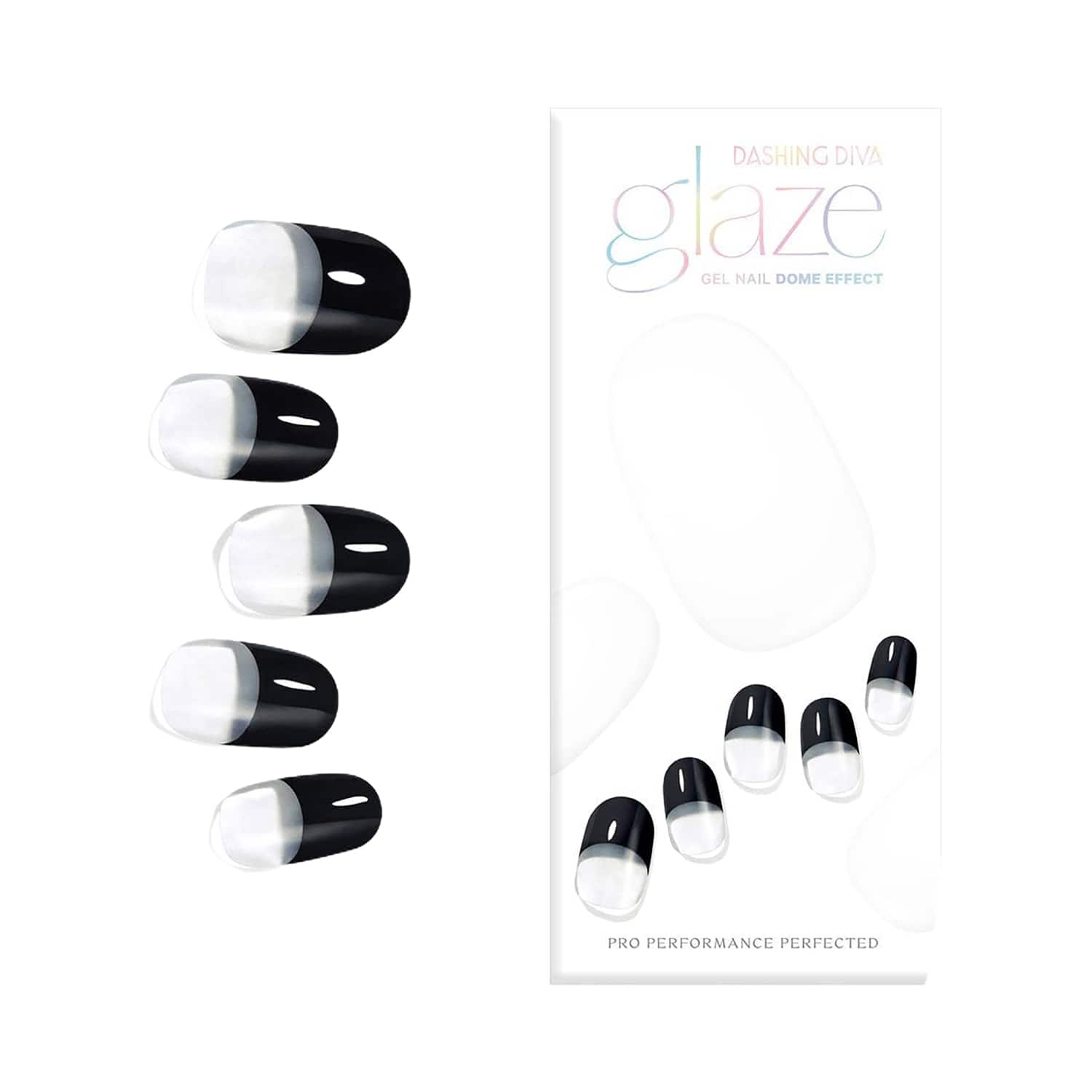 Dashing Diva | Dashing Diva Gel Nail Dome Effect - Black French