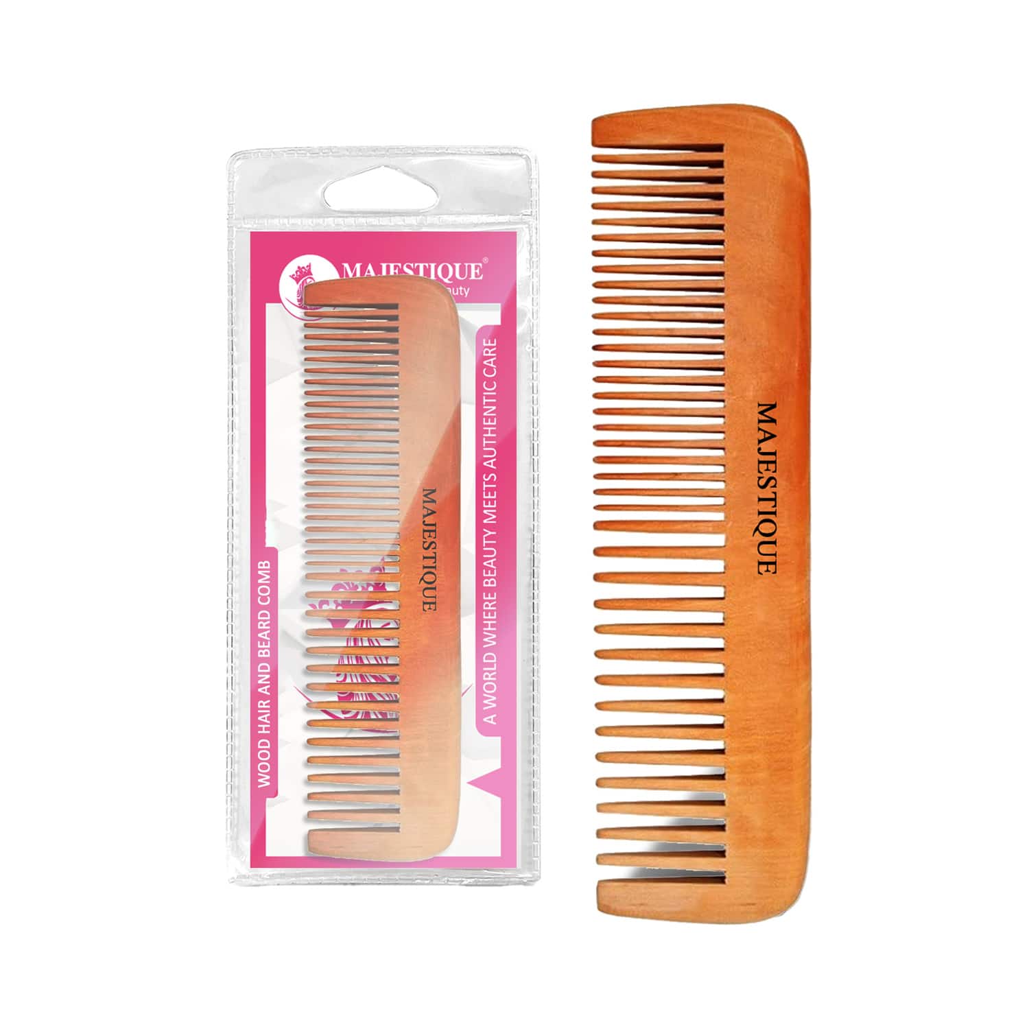 Majestique | Majestique Wooden Hair Comb With Handle