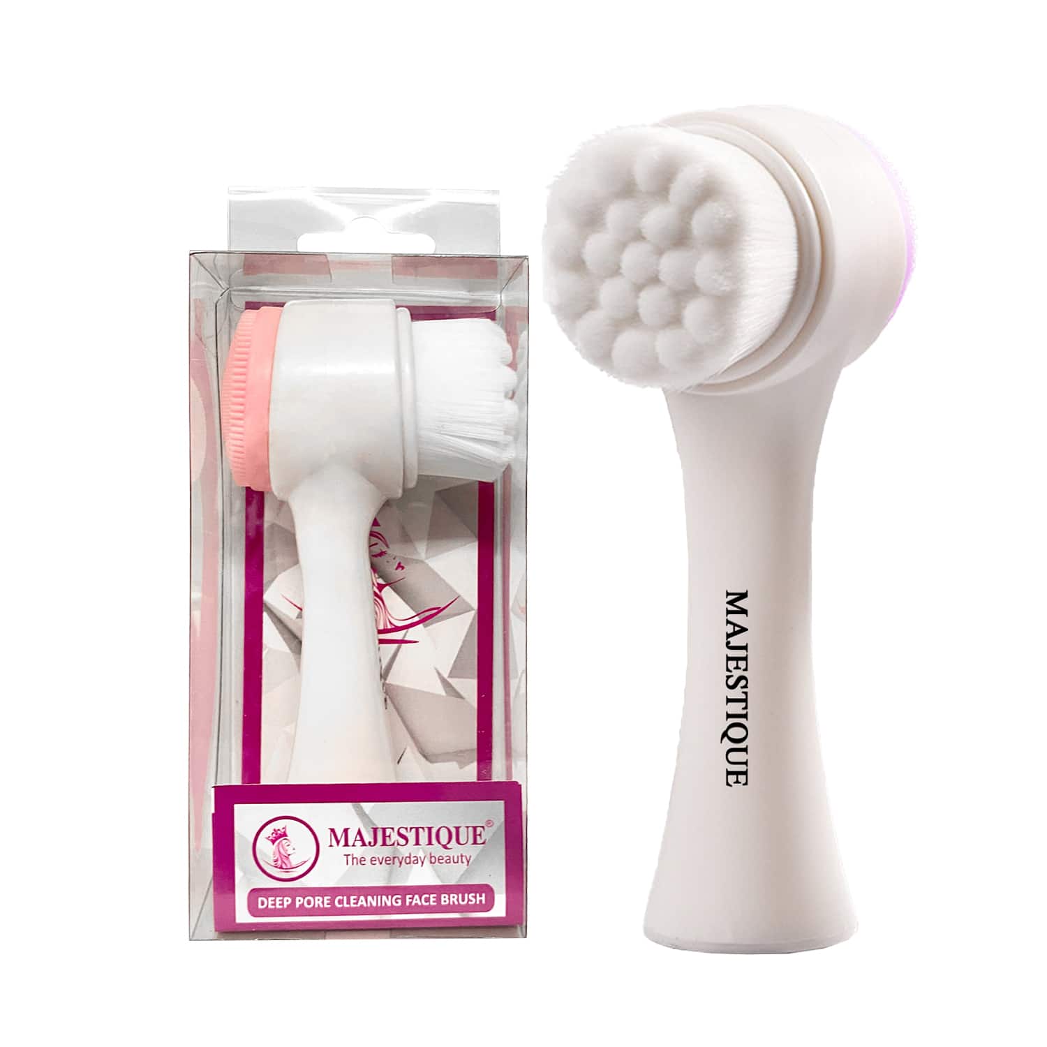 Majestique | Majestique Face Exfoliator Deep Pore Cleaning Double Sided Face Cleanser Brush