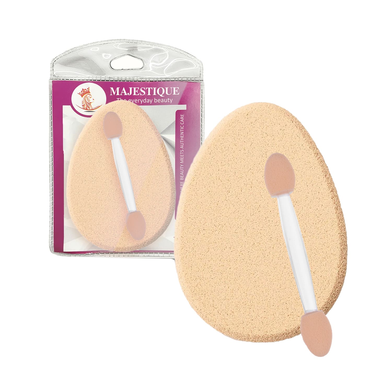 Majestique | Majestique Flat Oval Cream Makeup Sponge Puff