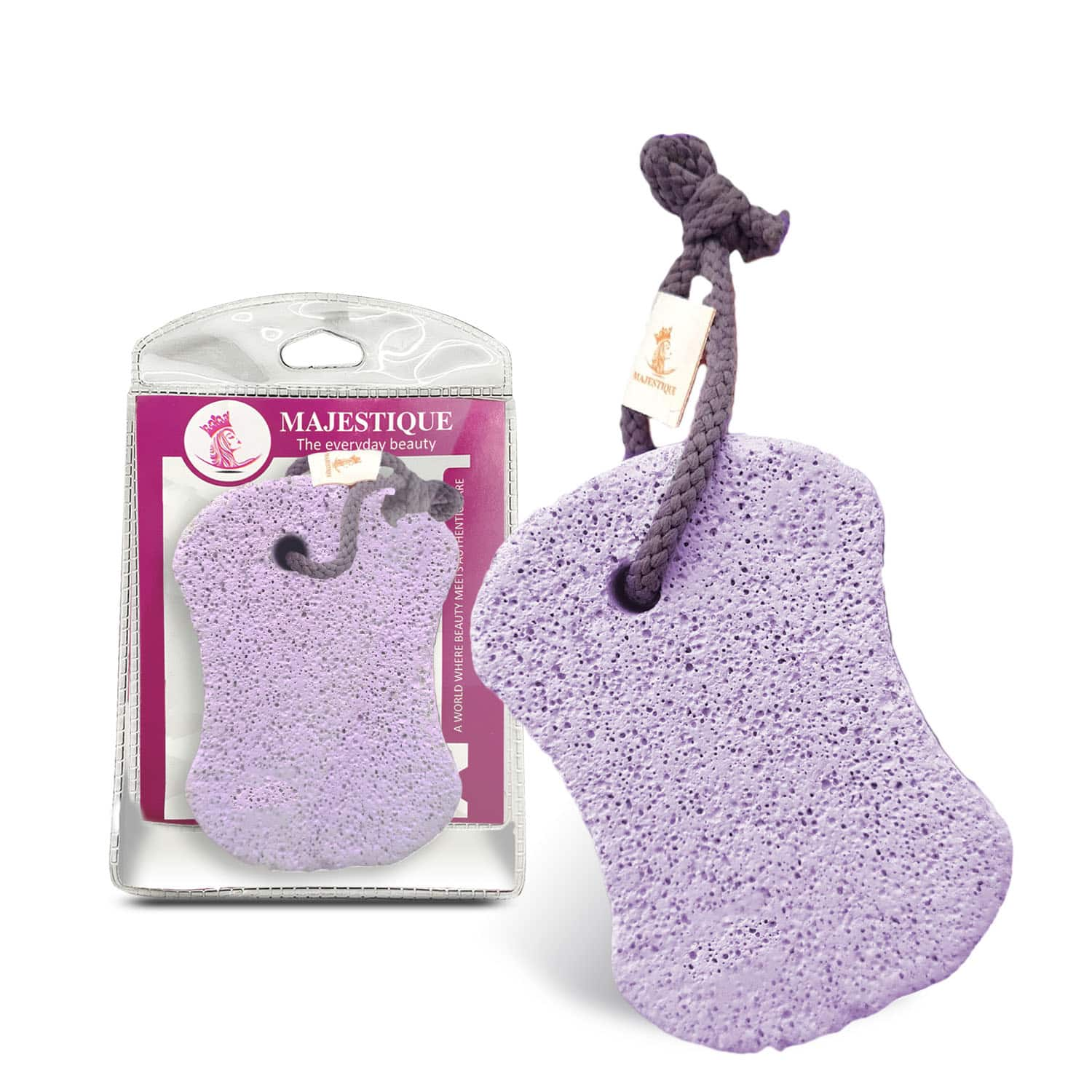 Majestique | Majestique Handy Grip Pumice Stone for Hands, Heels, Elbows - Color May Vary