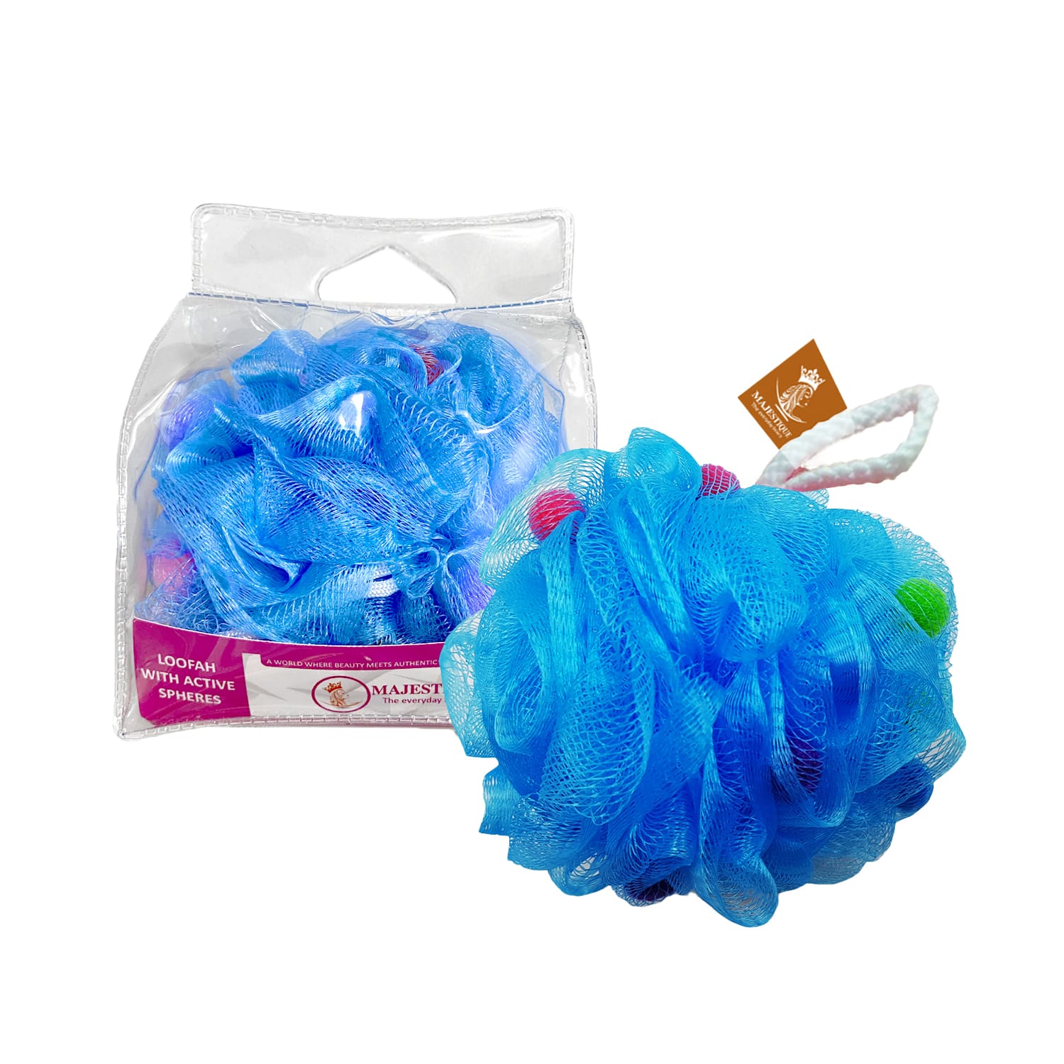 Majestique | Majestique Cleanse Flower Loofah Mesh Bath Shower Ball (Color May Vary)