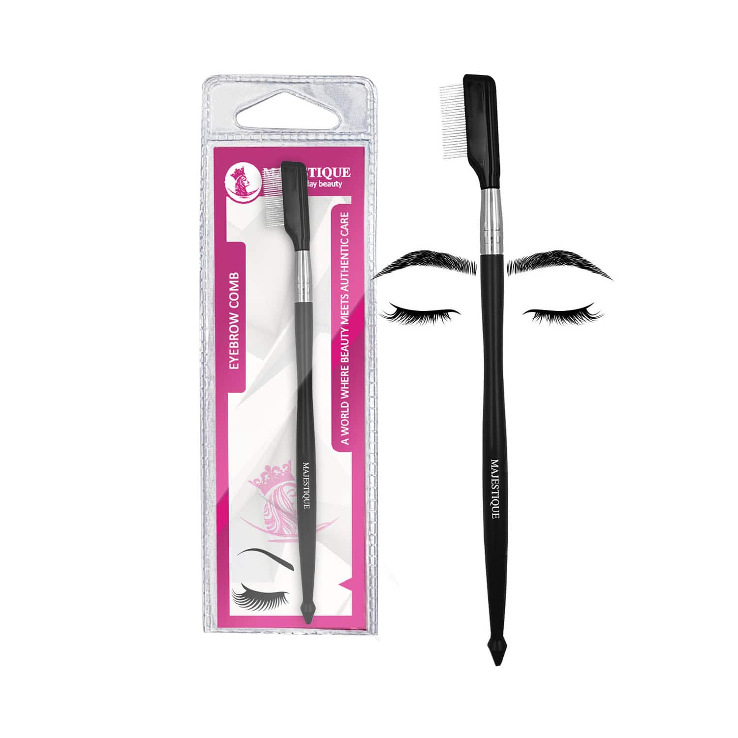 Majestique | Majestique Steel Eyebrow Eyelash Comb Extension Brush