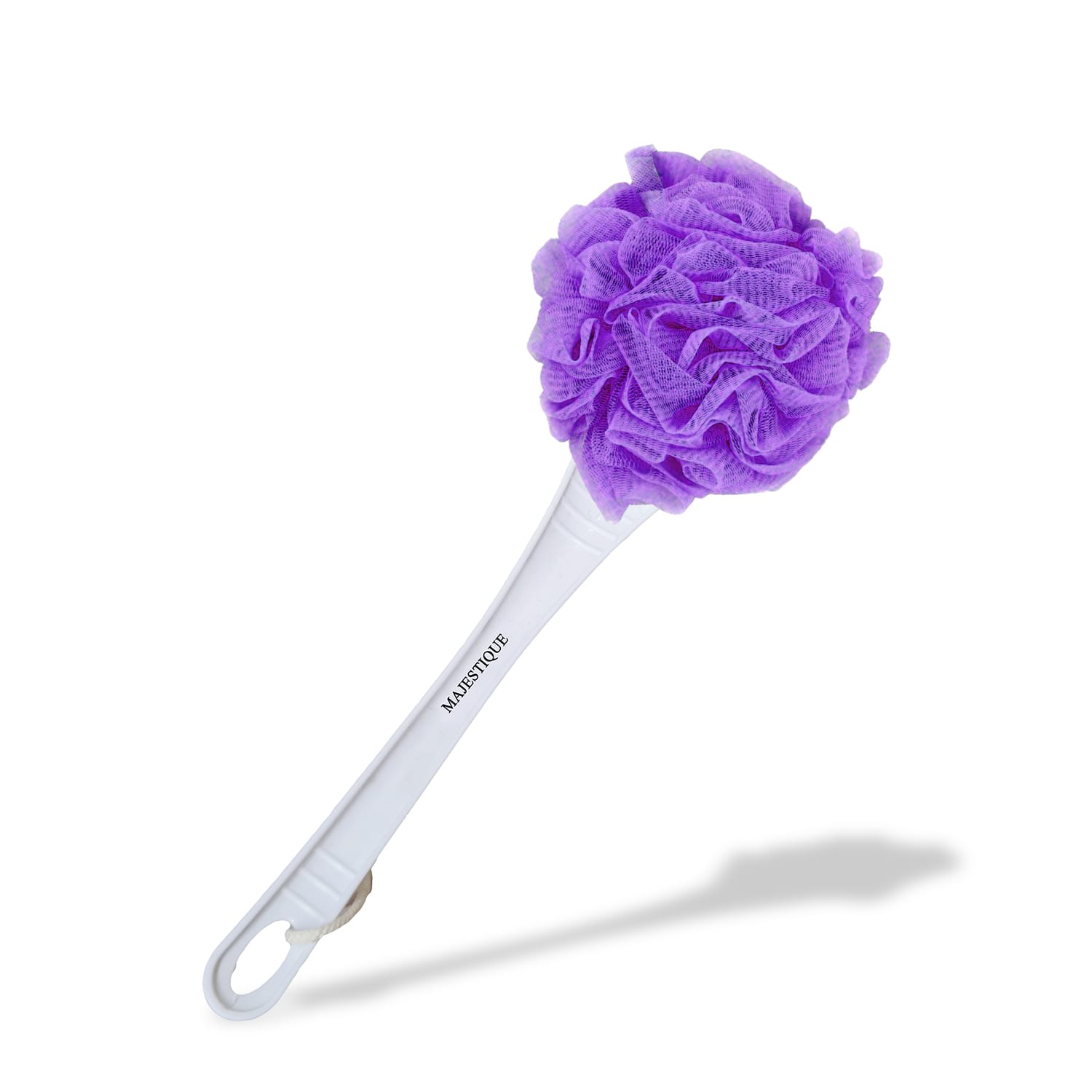 Majestique | Majestique Long Handle Loofah for Back Scrubber, Easy Reach Body Wash, Back Cleaning - Color May Vary