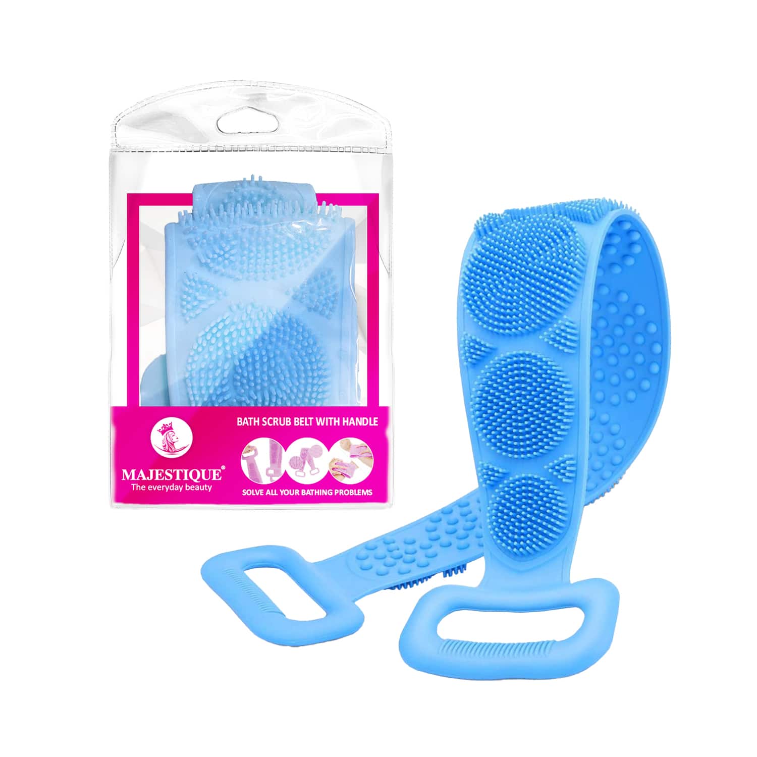Majestique | Majestique Bath Silicone Shower Scrubber (Color May Vary)