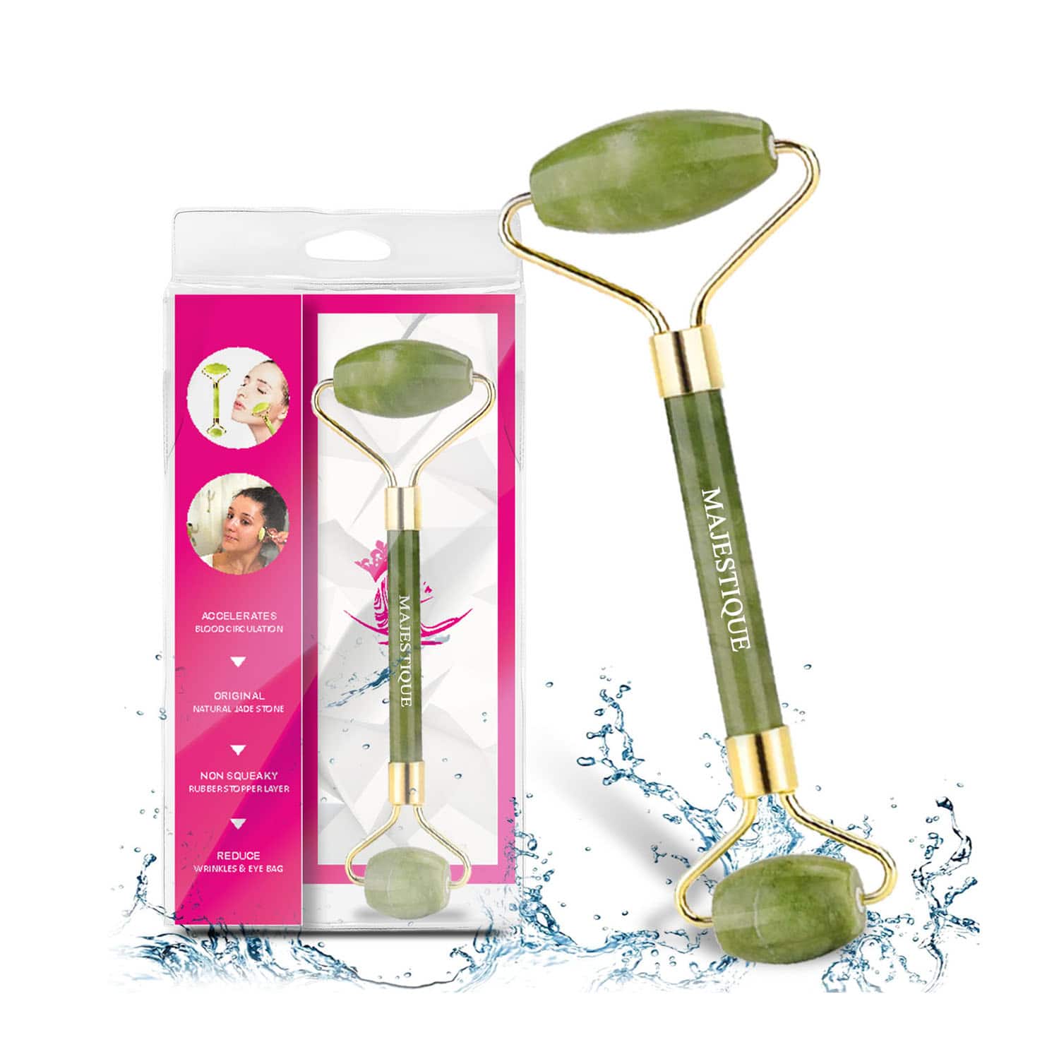 Majestique | Majestique Jade Face Roller & Massager Tool