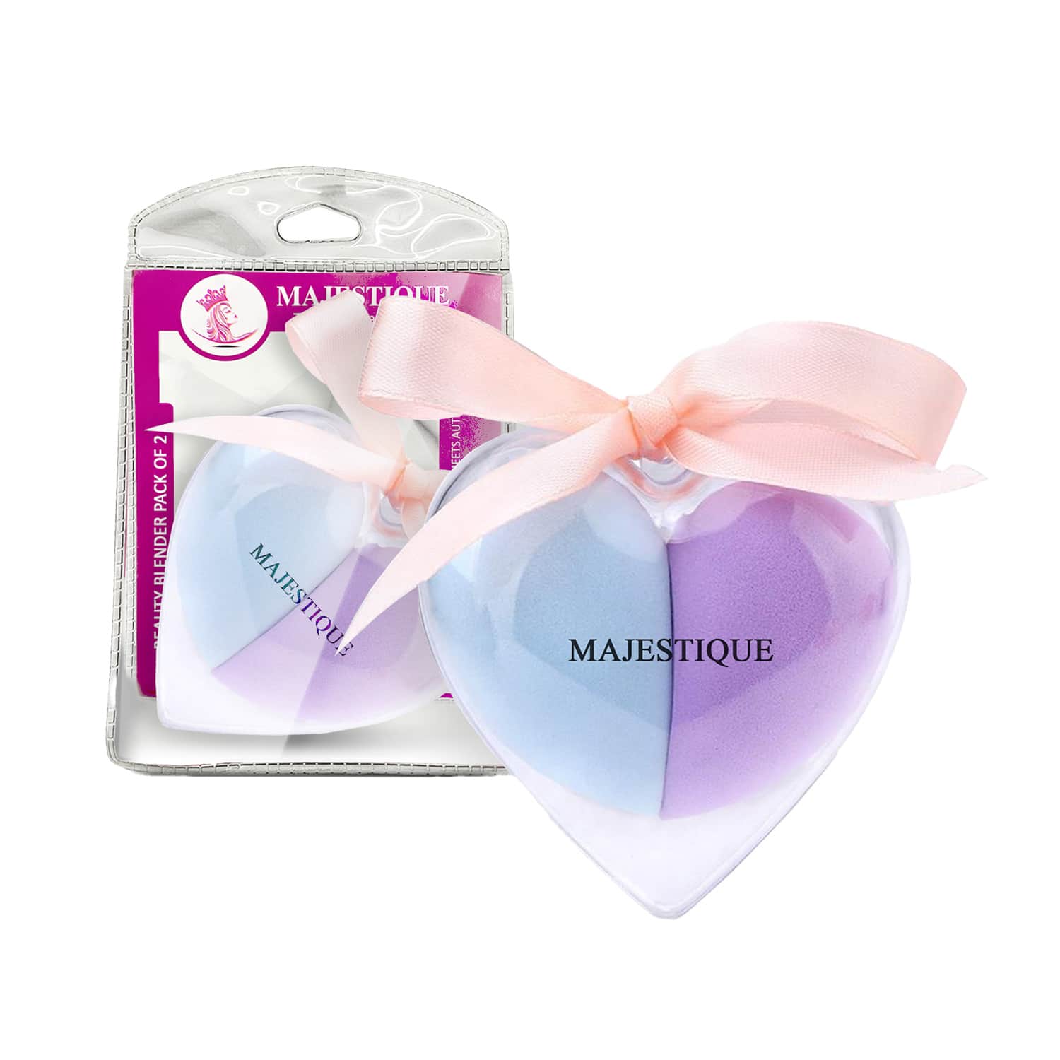 Majestique | Majestique Soft Heart Shape Makeup Blender Sponge Set - (2Pcs)