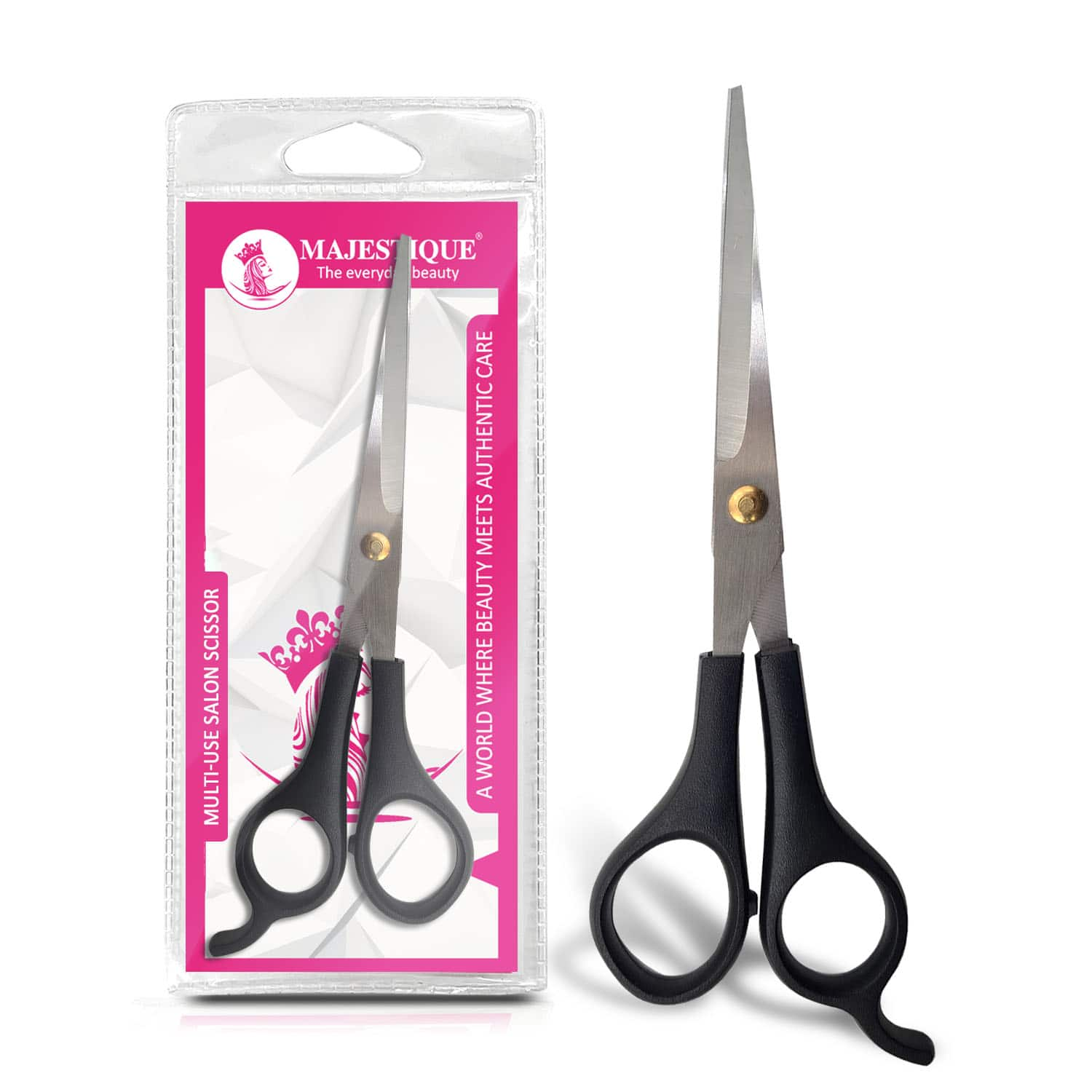 Majestique | Majestique Multi Use Salon Scissor, Comfort Grip Sharp Scissors for Office Home - Multicolor