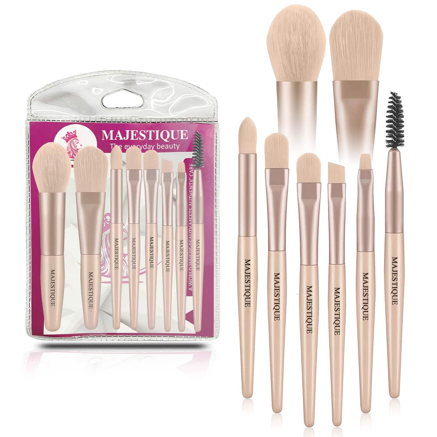 Majestique | Majestique Luxe Makeup Brush Set, Mini Makeup Brush Tools - Multicolor