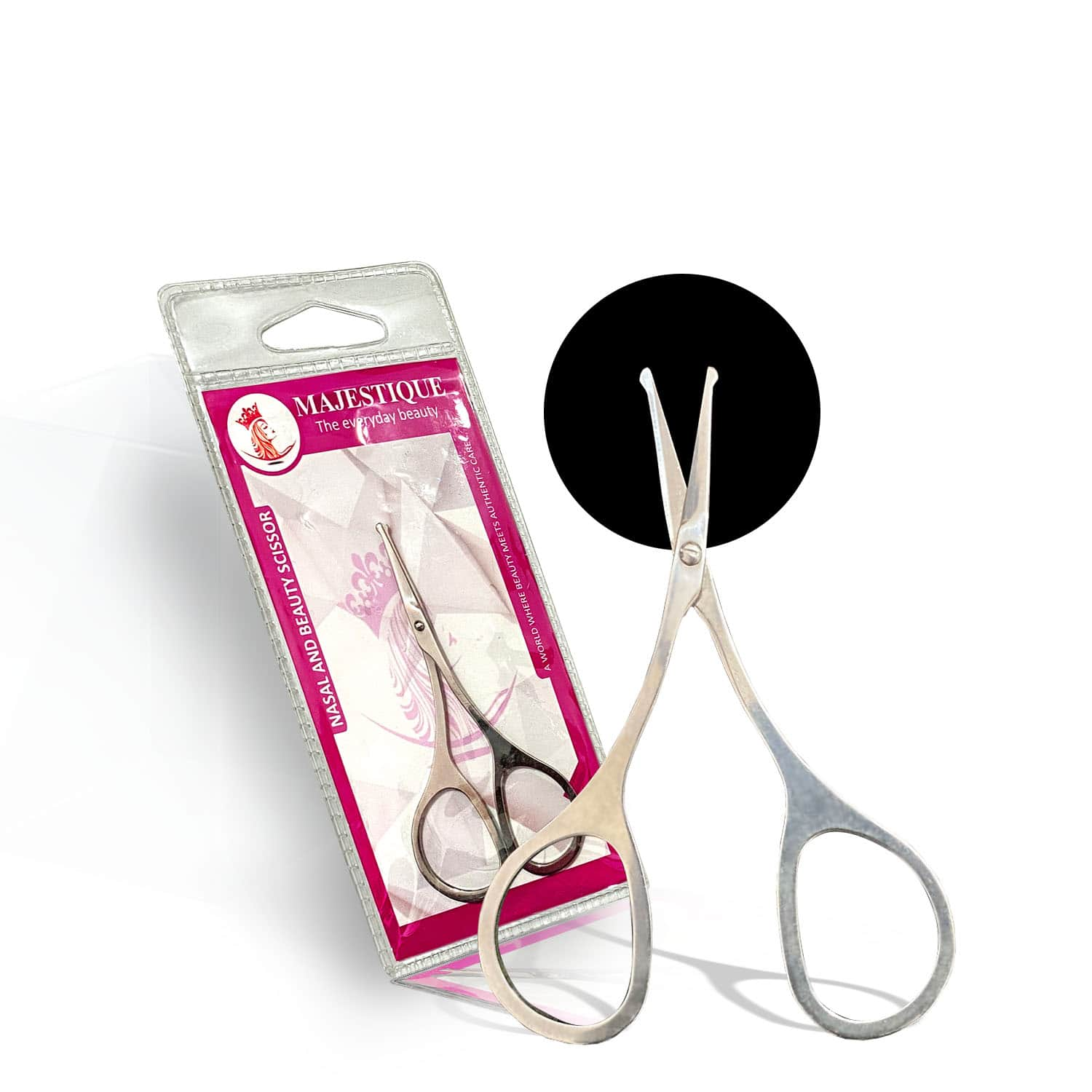 Majestique | Majestique Nasal Beauty Scissor, Rounded- Tip Mini Scissor for Eyebrow, Ear Hair, Face Hair, Nails