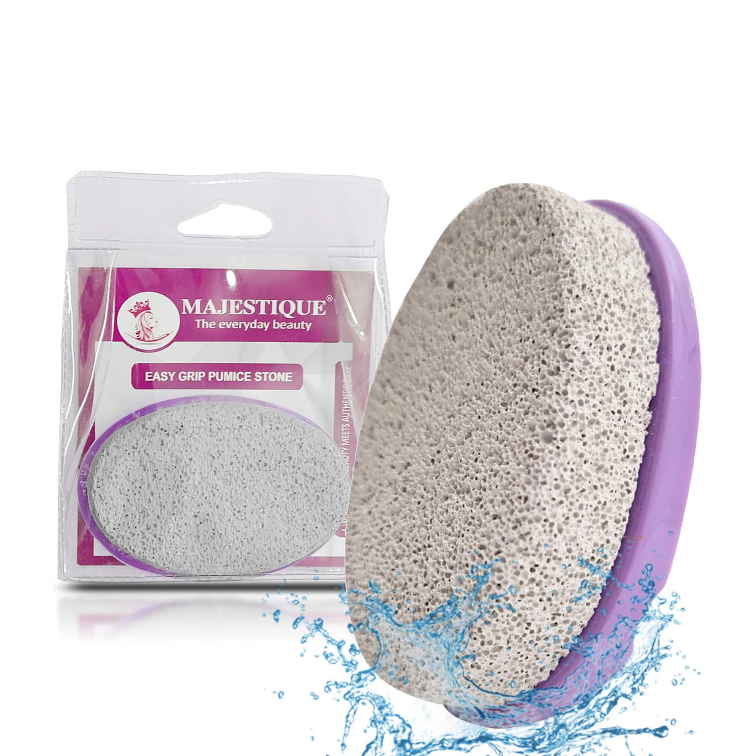 Majestique | Majestique Easy Grip Pumice Stone for Hands, Heels, Elbows - Color May Vary