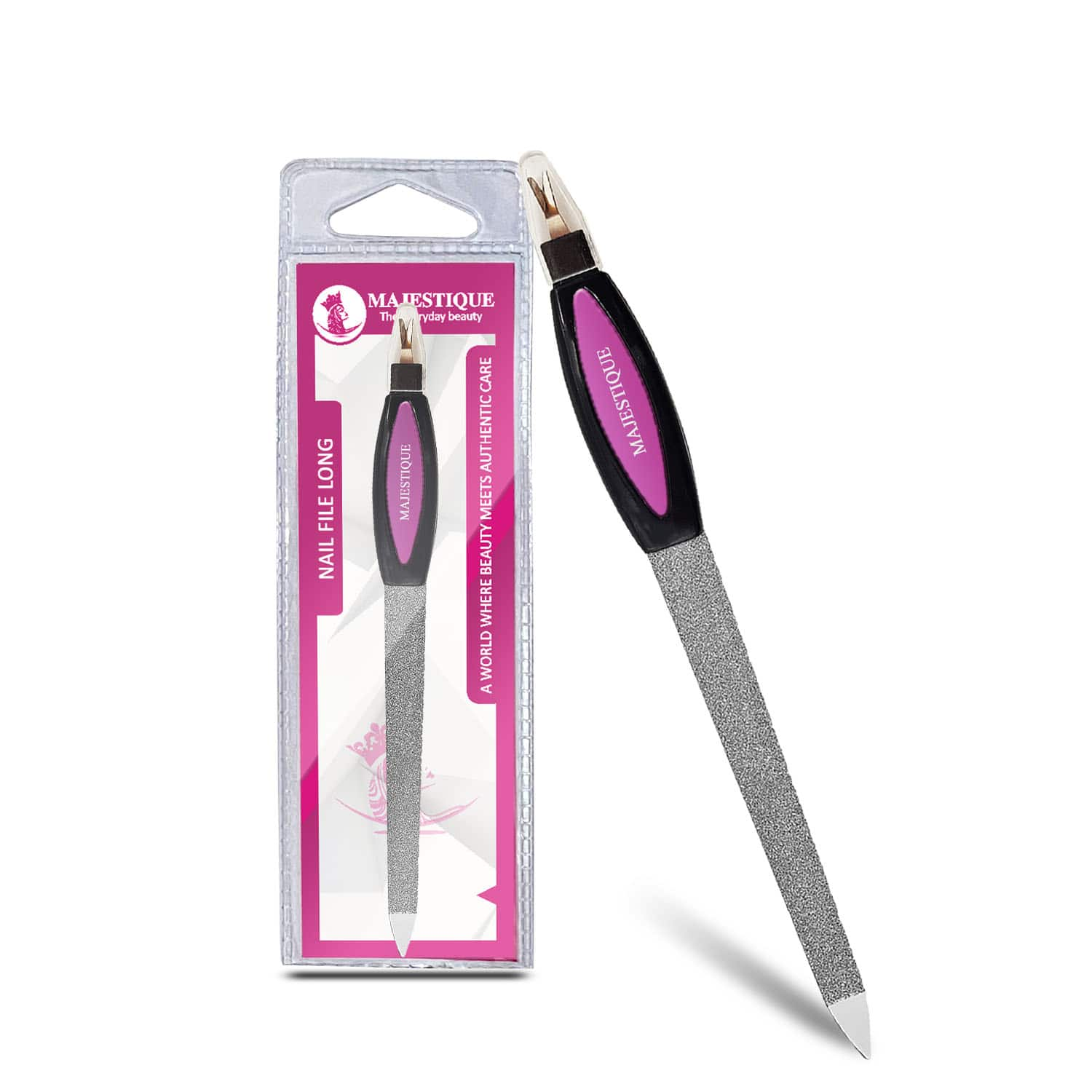 Majestique | Majestique Nail File Long with Cuticle, Perfect for Filing, Shaping, Buffing  - Multicolor